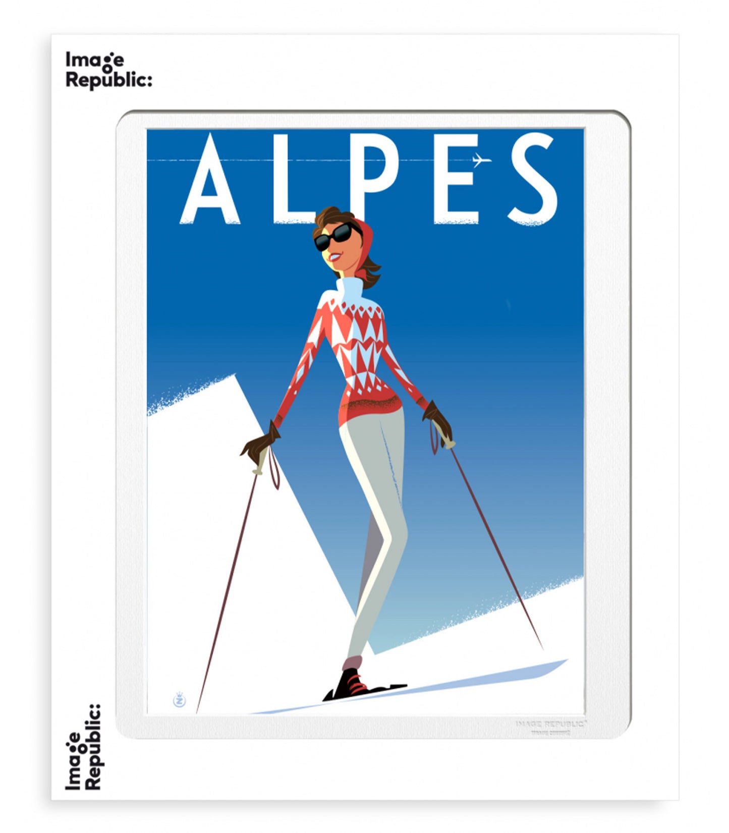 Affiche Monsieur Z Alpes Fille Rouge 56 x 76 cm