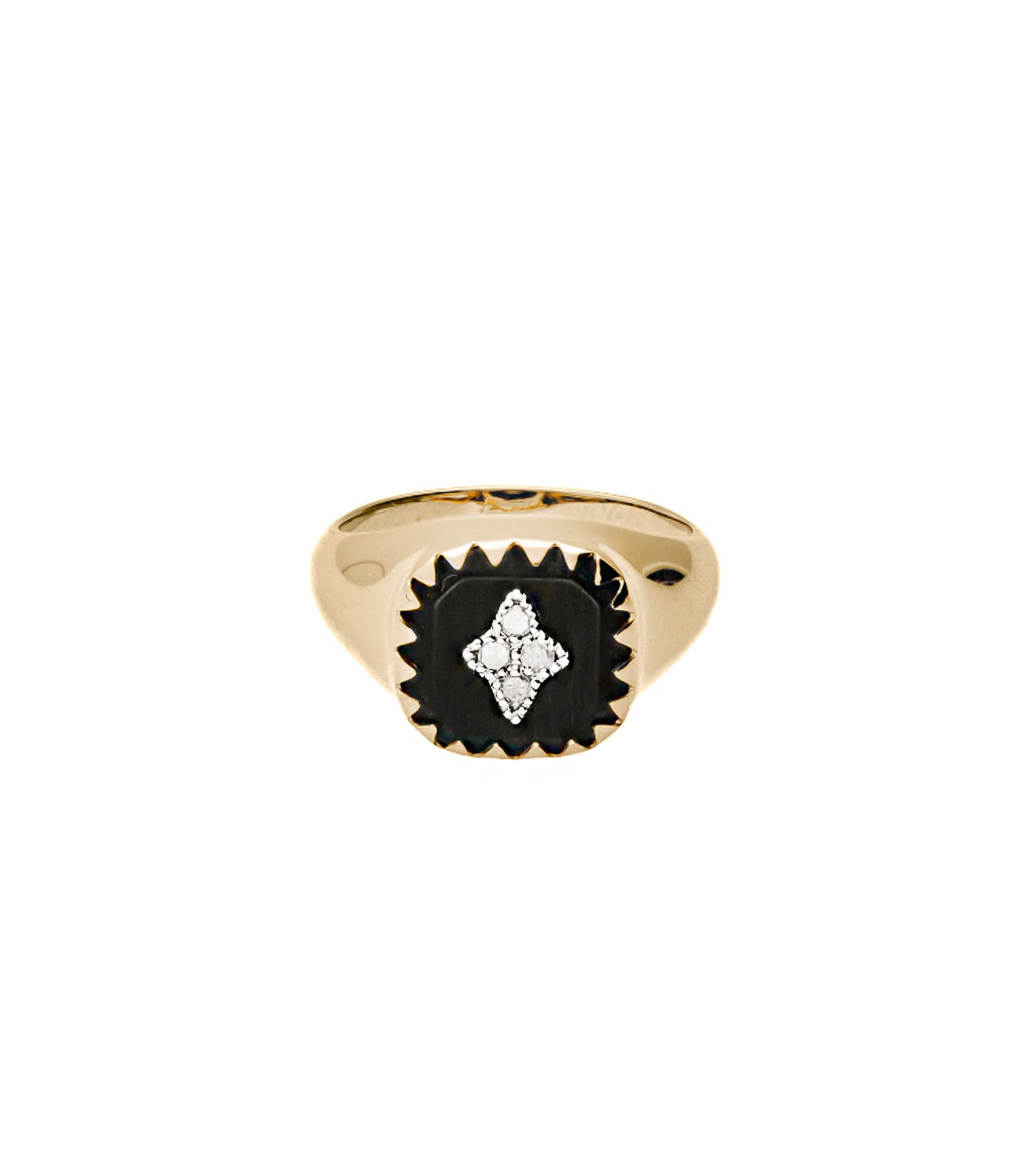 Bague Chevalière Pierrot Noire