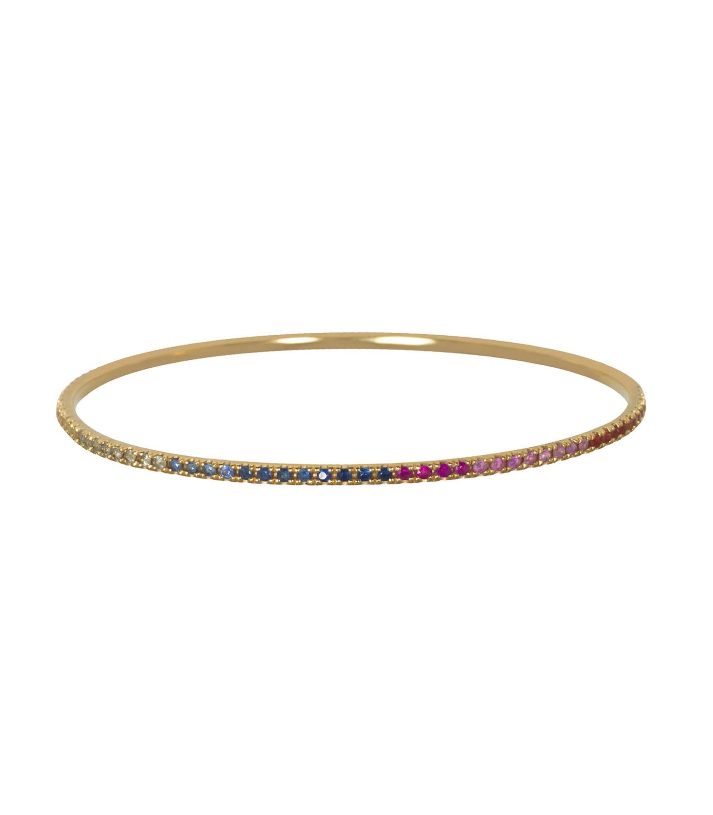 Jonc Bangle multi saphirs en Or