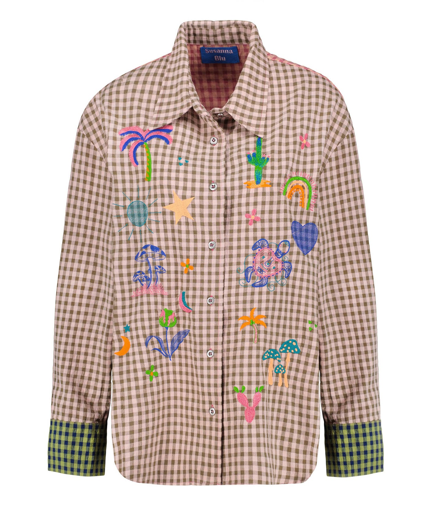 Chemise Ibisco Rayures Vert et Rose