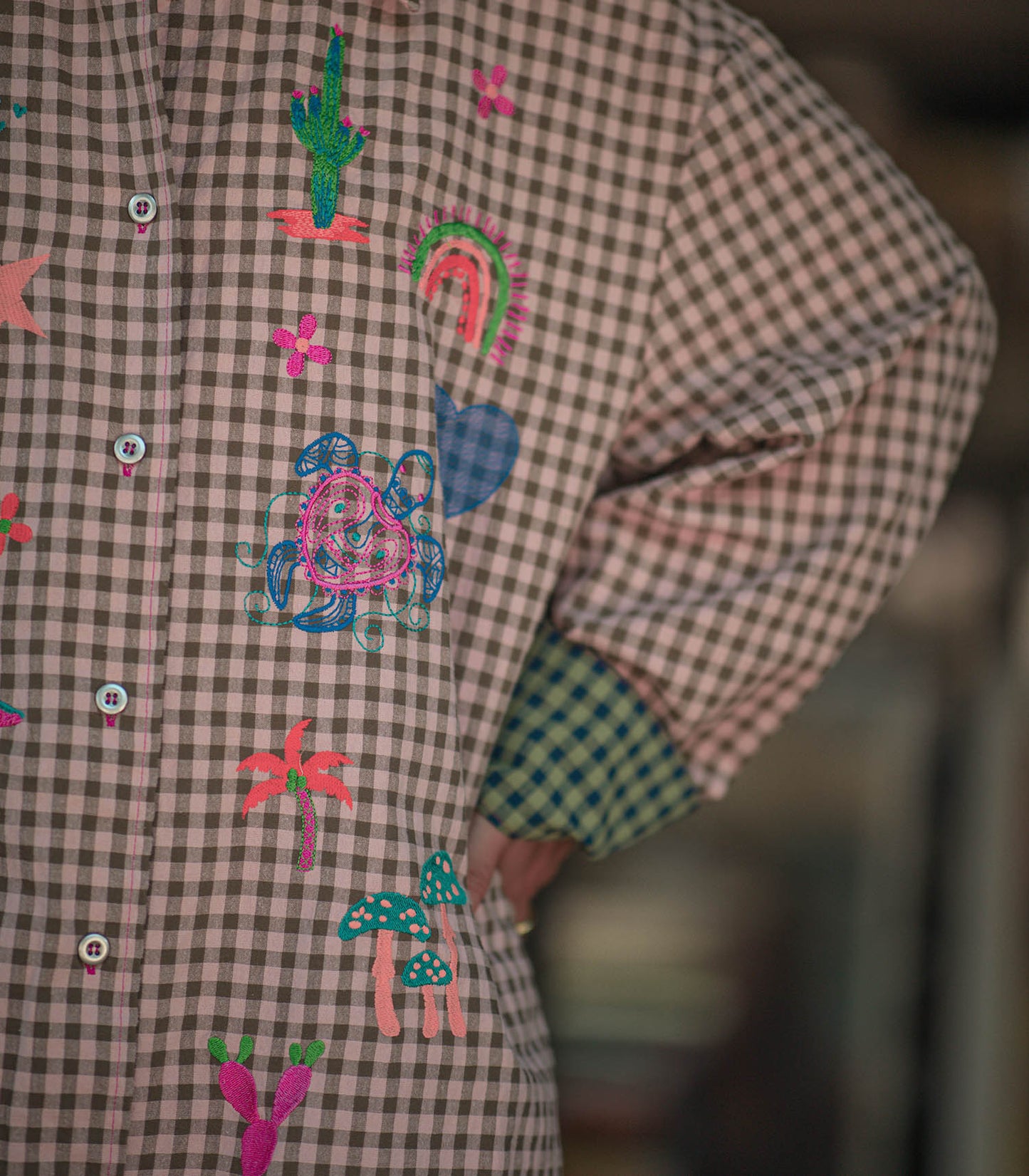 Chemise Ibisco Rayures Vert et Rose