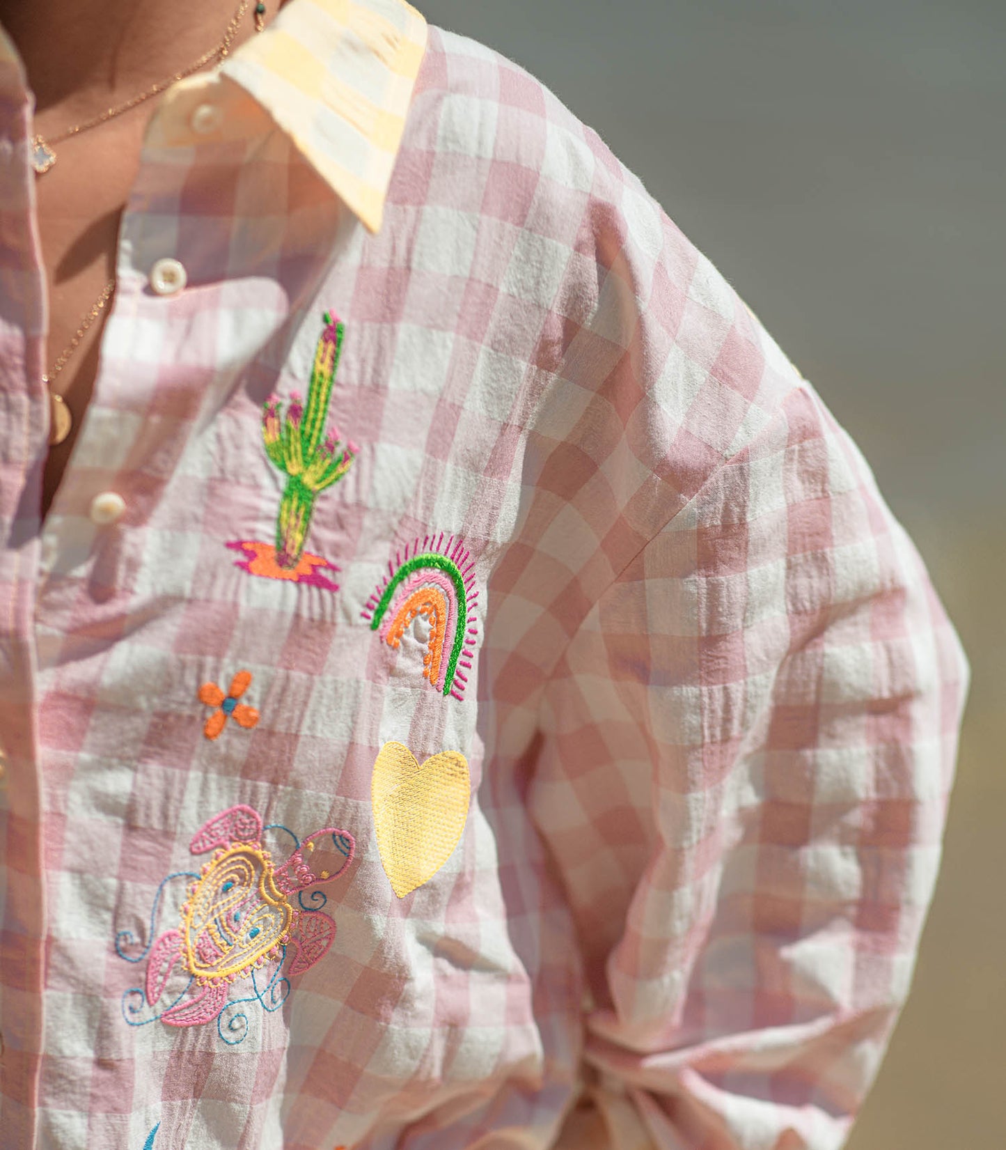 Chemise Ibisco Rose et Blanc