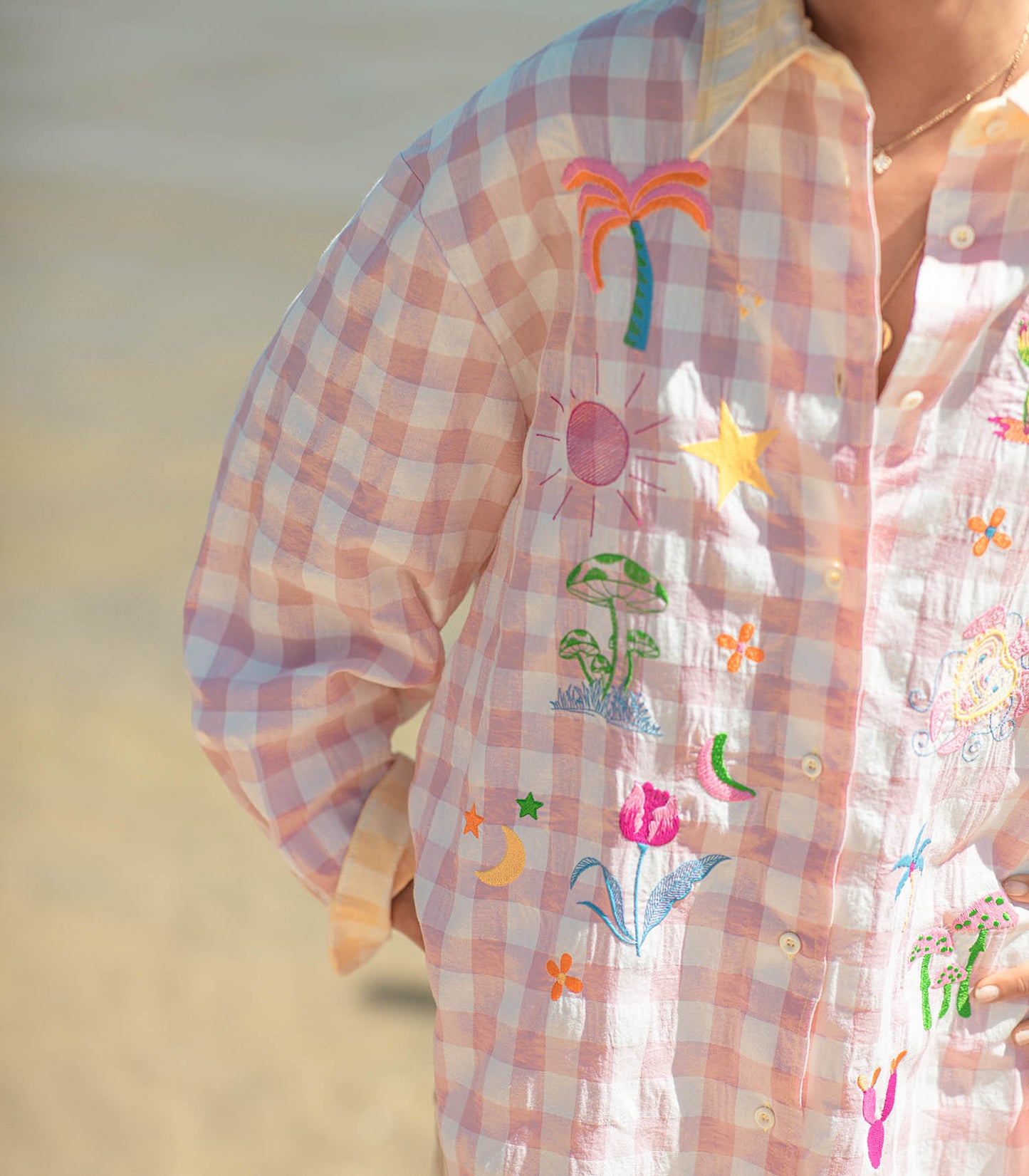 Chemise Ibisco Rose et Blanc