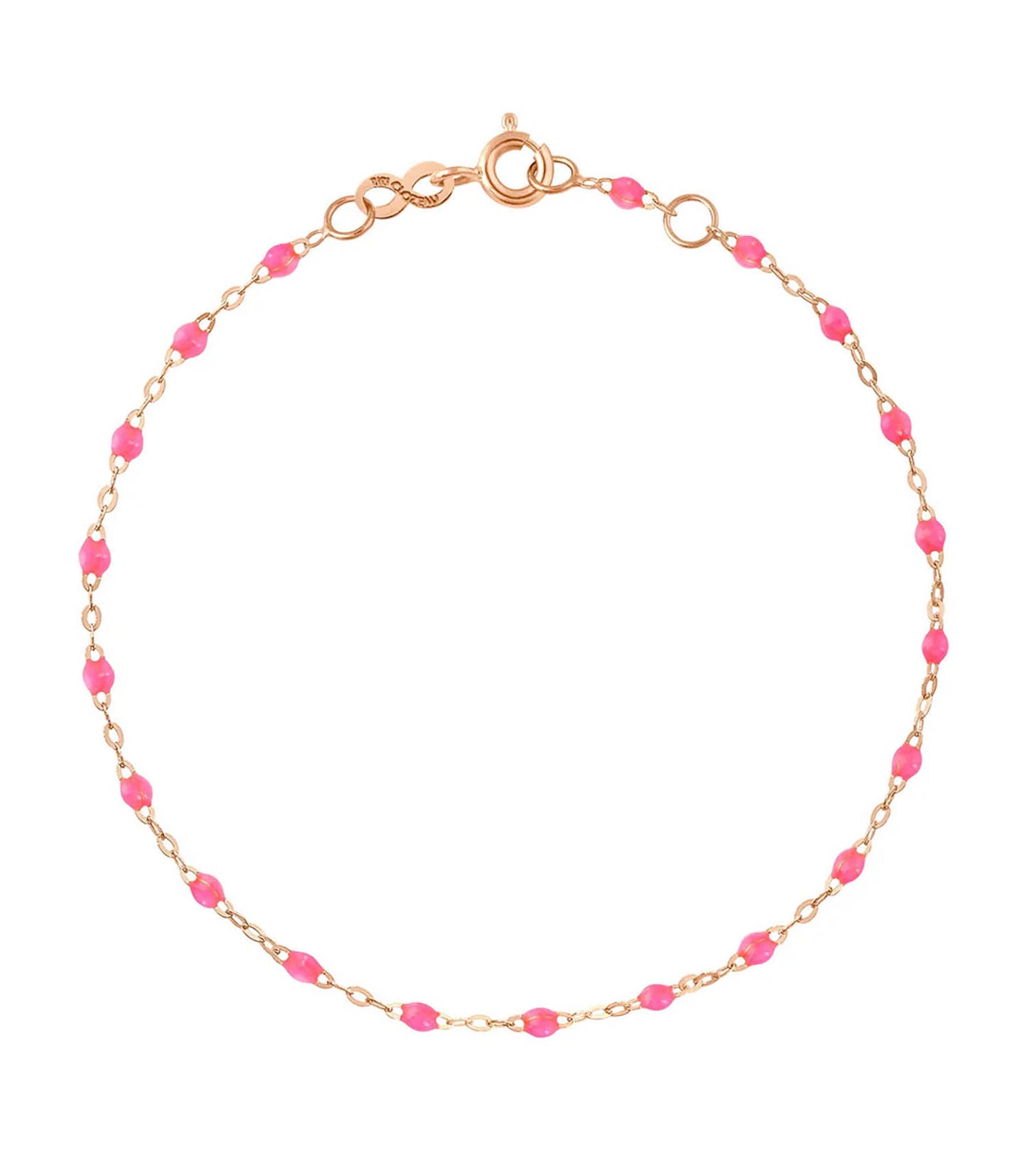 Bracelet de Cheville Or Rose et Perles de résine 24 cm