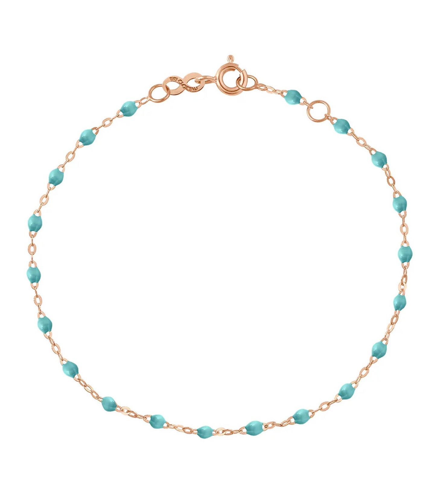 Bracelet de Cheville Or Rose et Perles de résine 24 cm