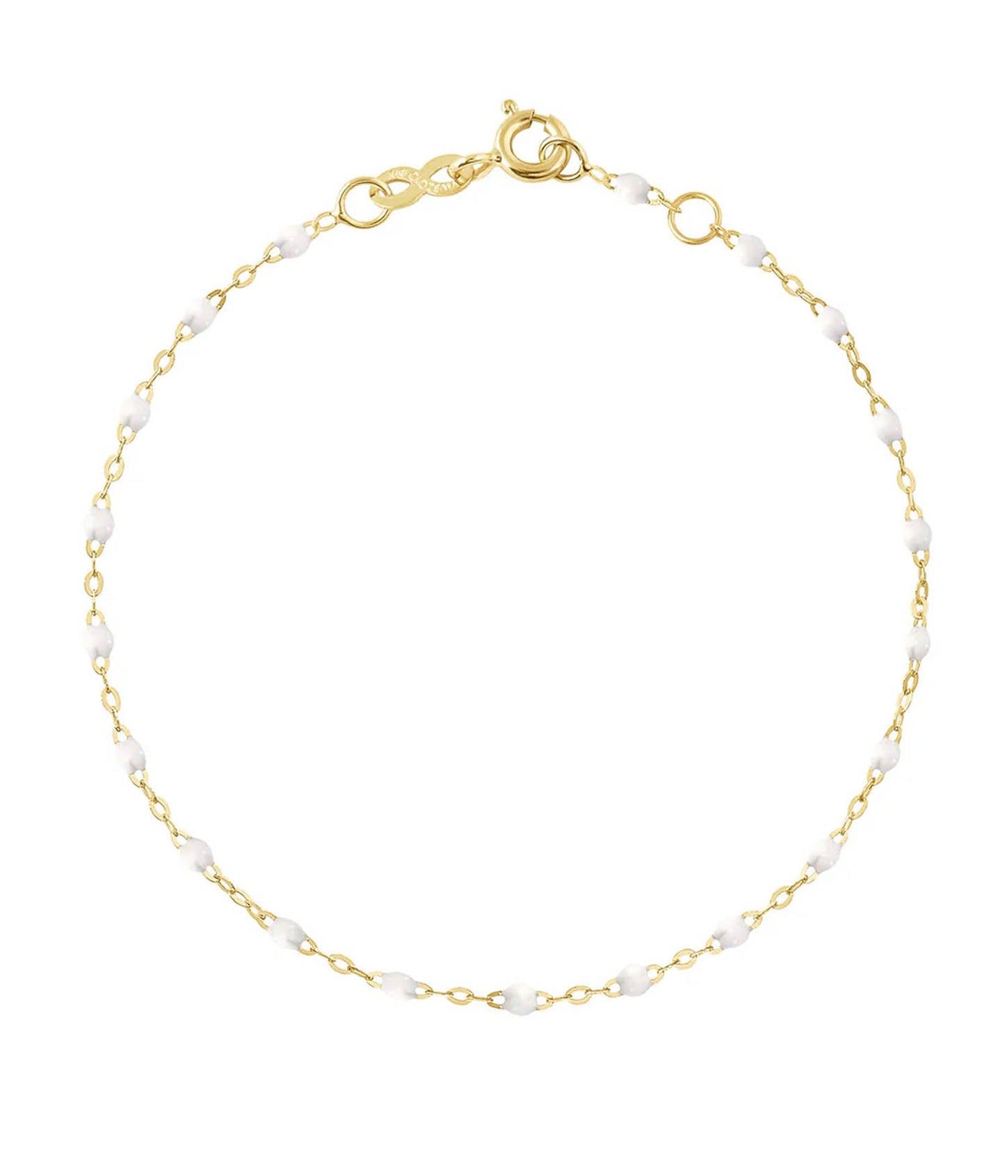 Bracelet de Cheville Or Jaune et Perles de résine 24 cm