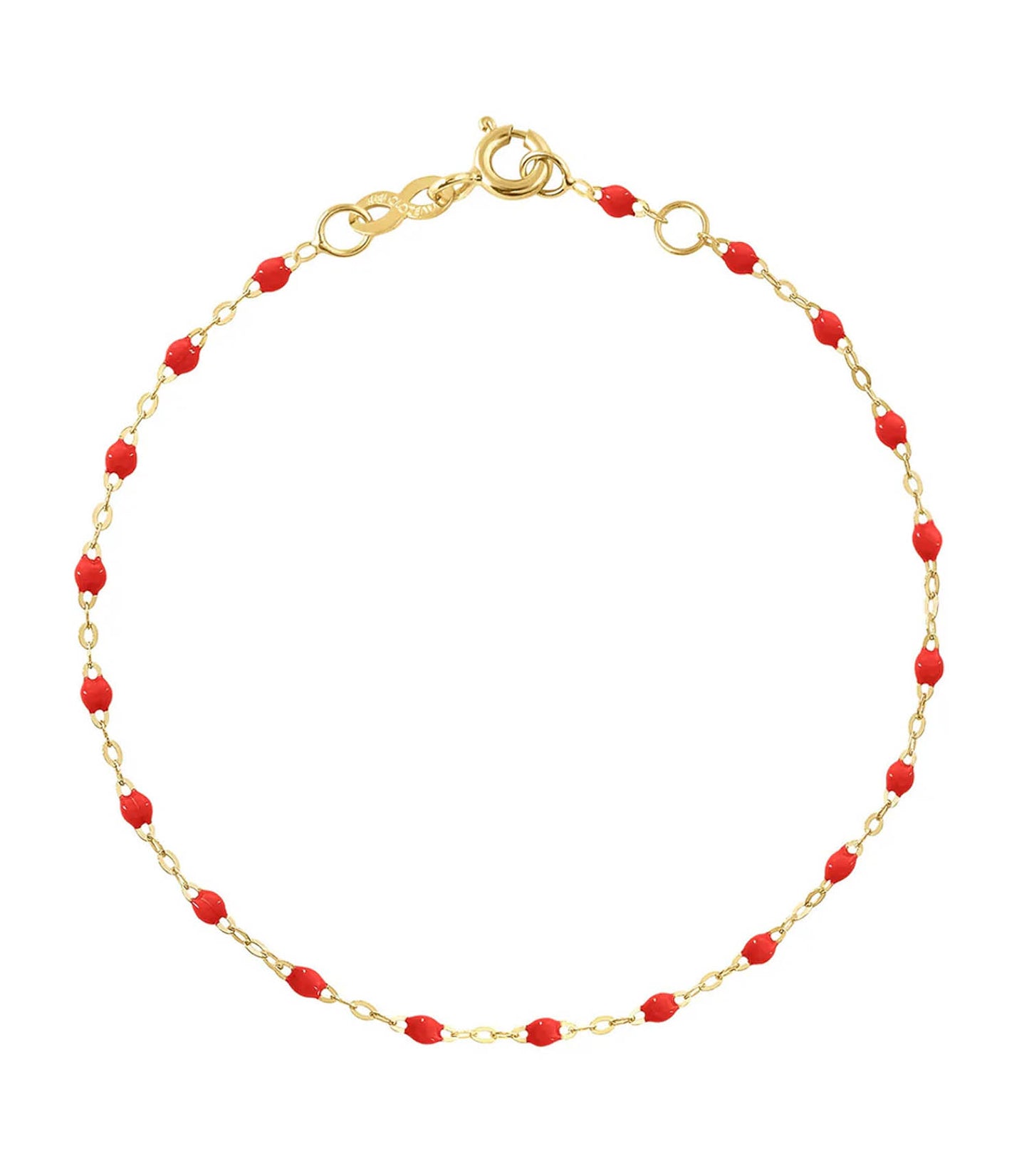 Bracelet de Cheville Or Jaune et Perles de résine 24 cm