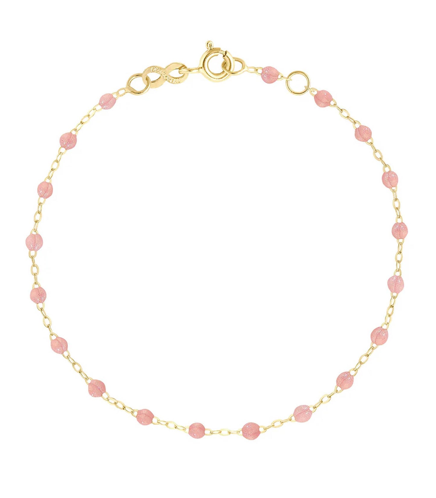 Bracelet de Cheville Or Jaune et Perles de résine 24 cm