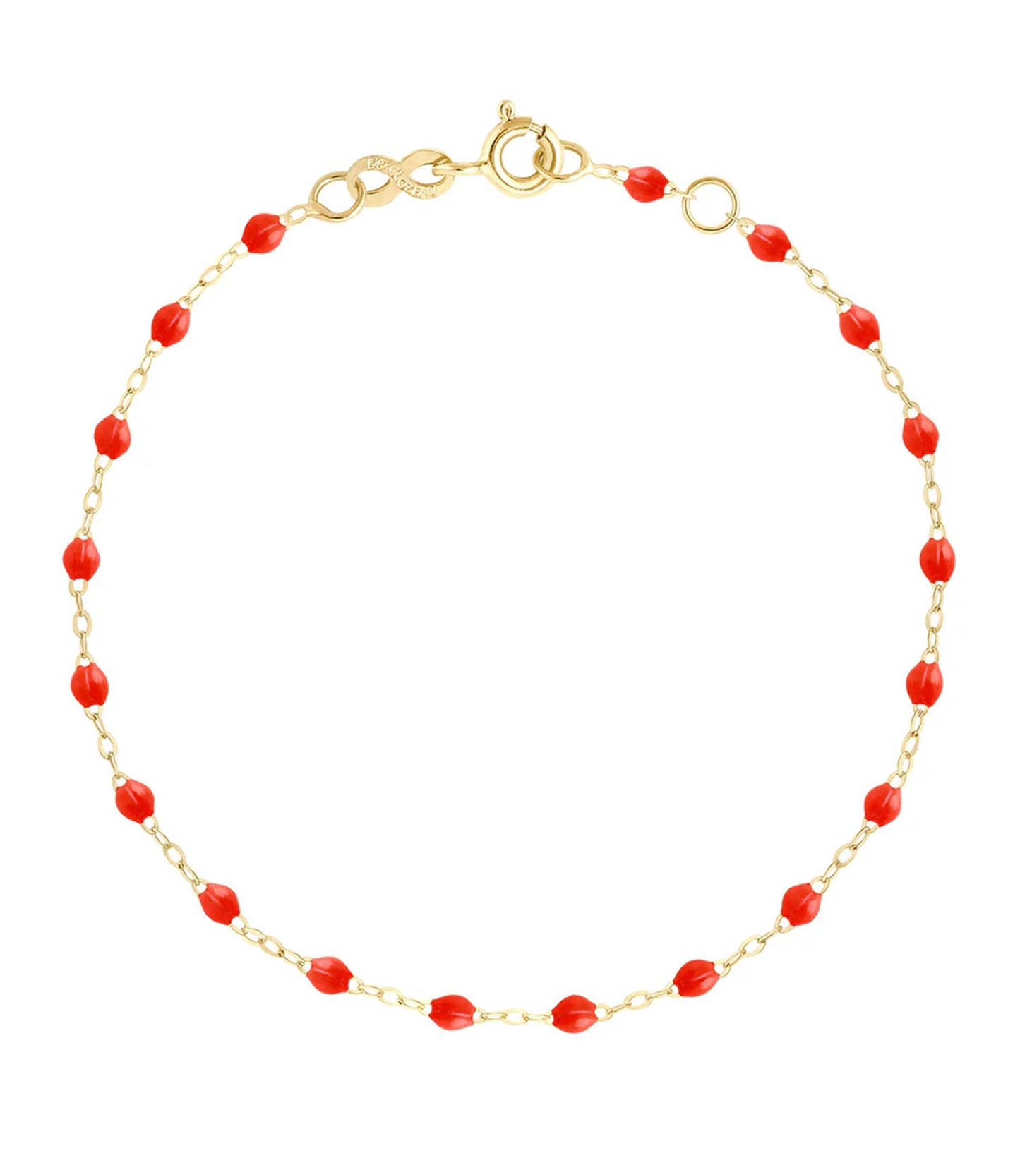 Bracelet de Cheville Or Jaune et Perles de résine 24 cm