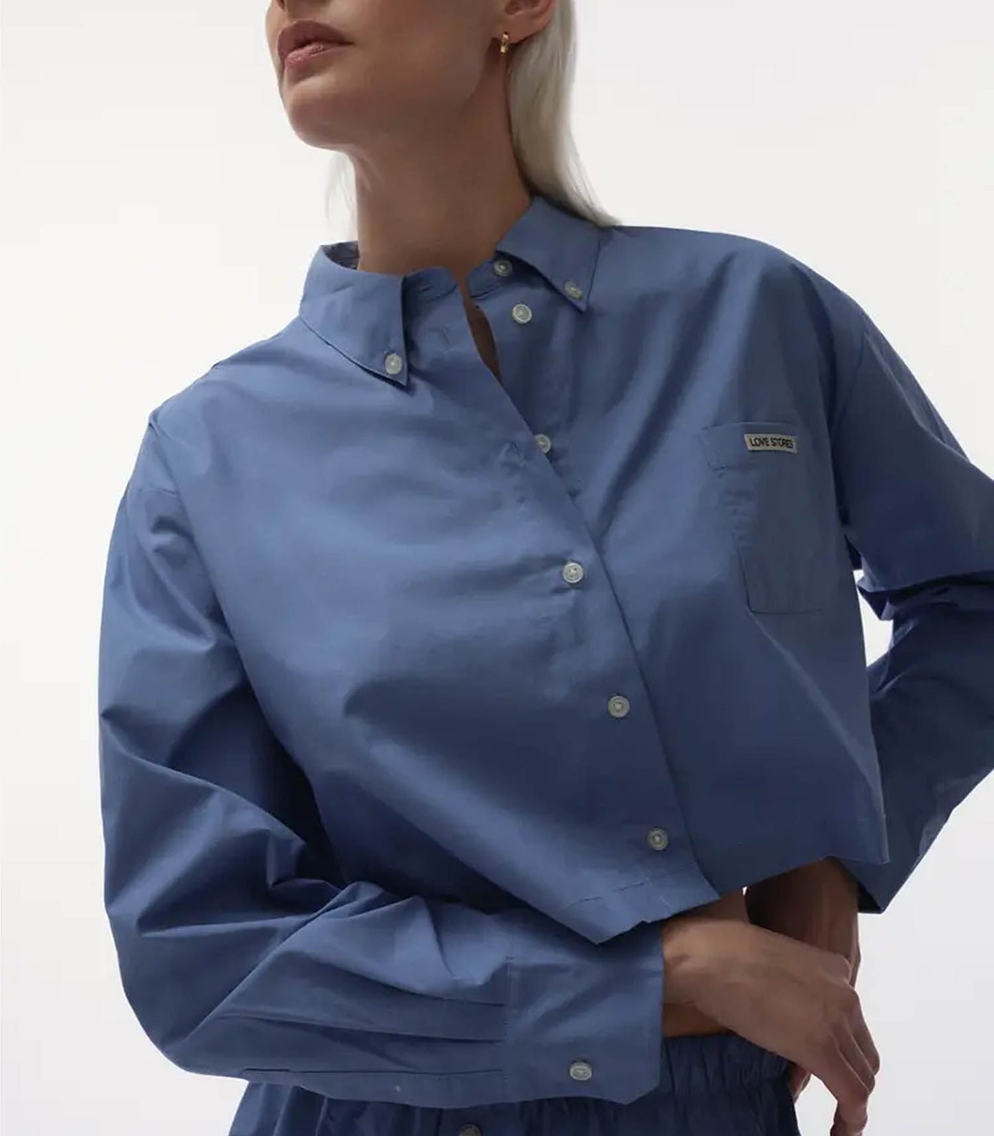 Chemise à manches longues Pete Bleu