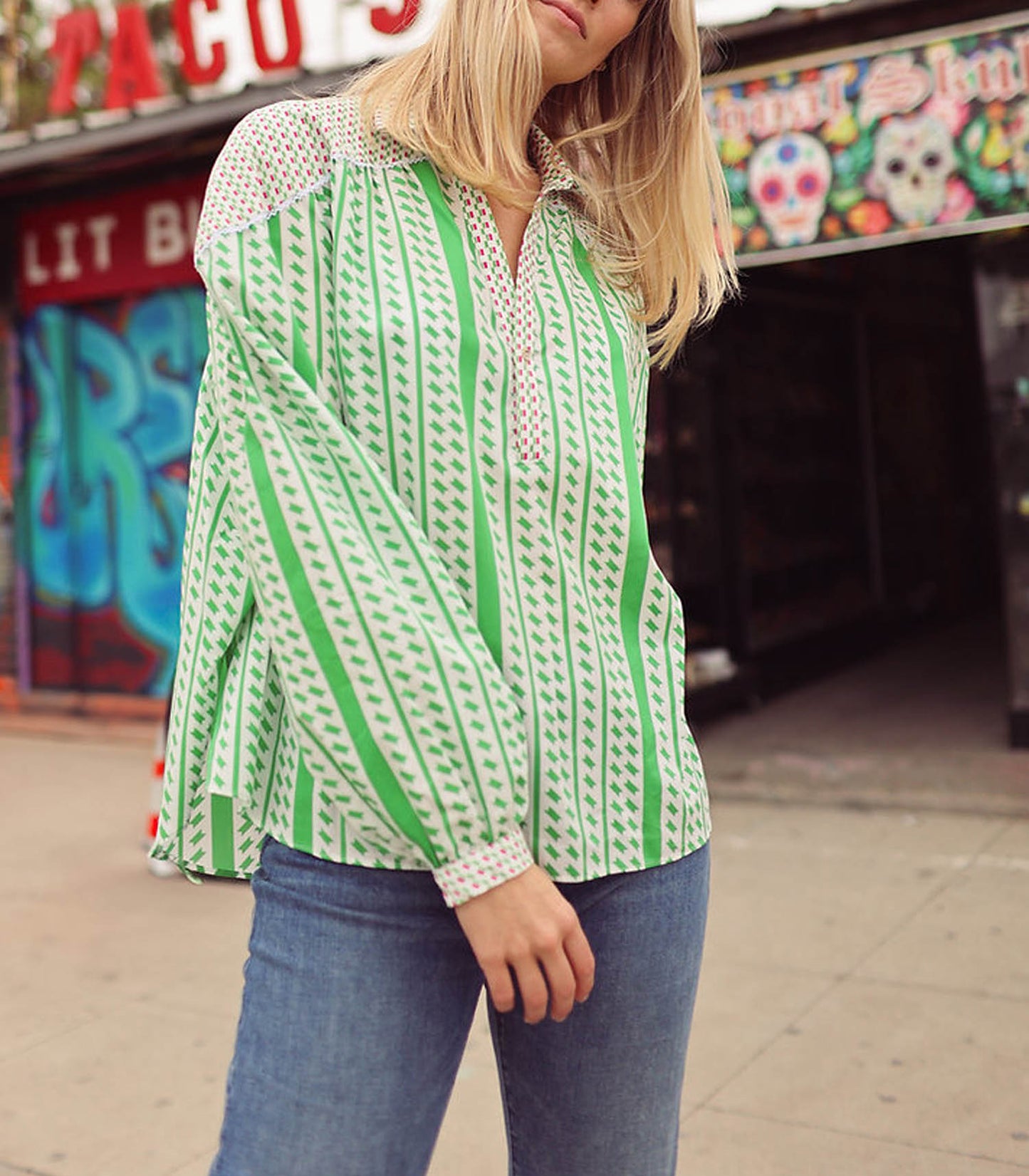 Blouse David Bowie Verte