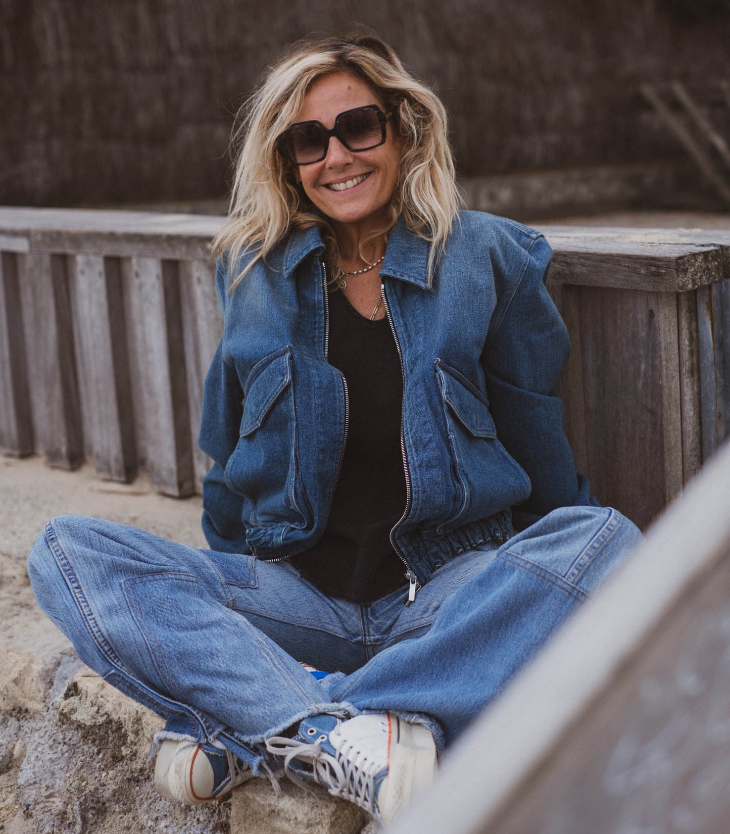 Bomber en Denim Janet Blue