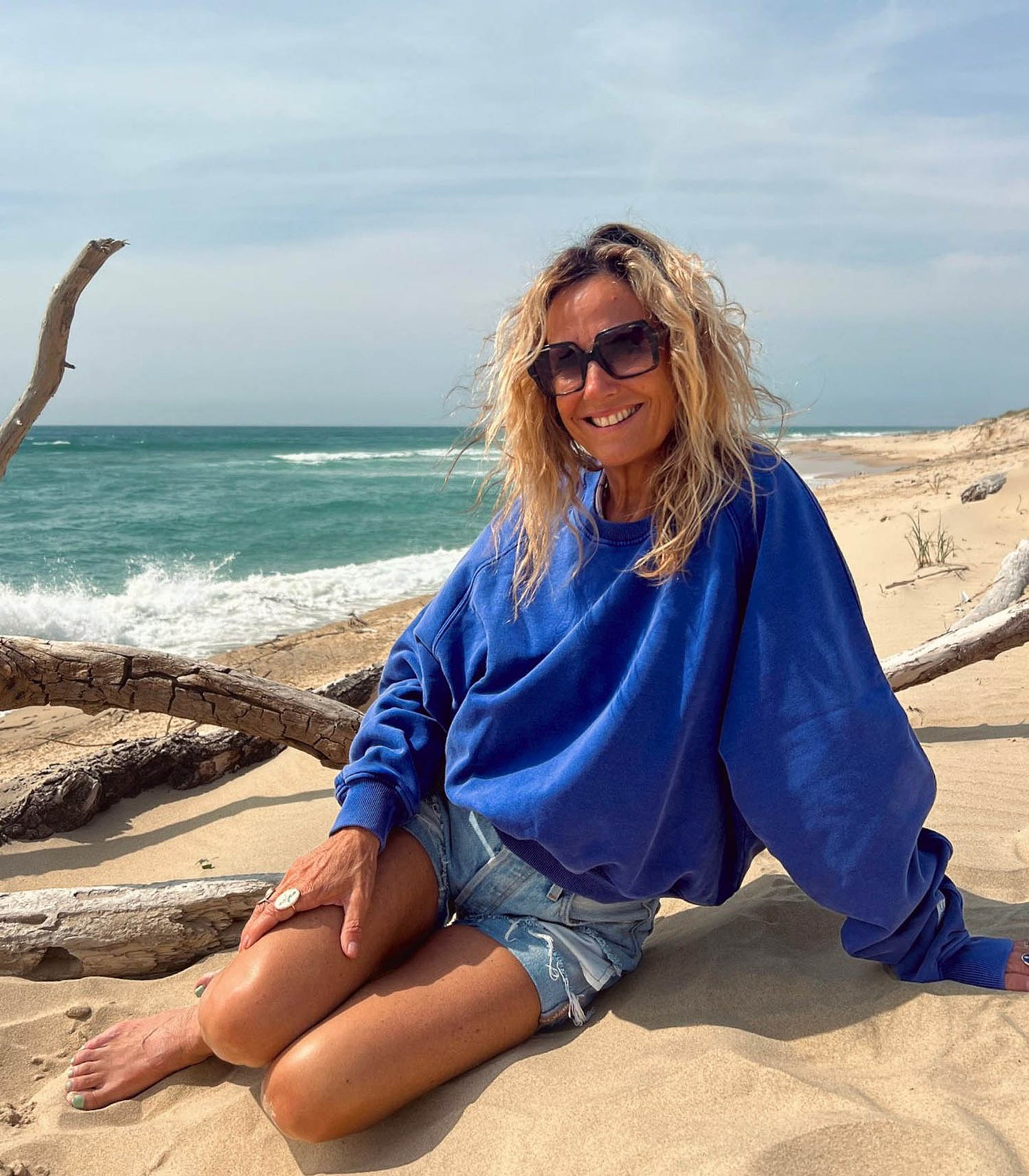 Sweat-shirt Oversized Baywatch Bleu