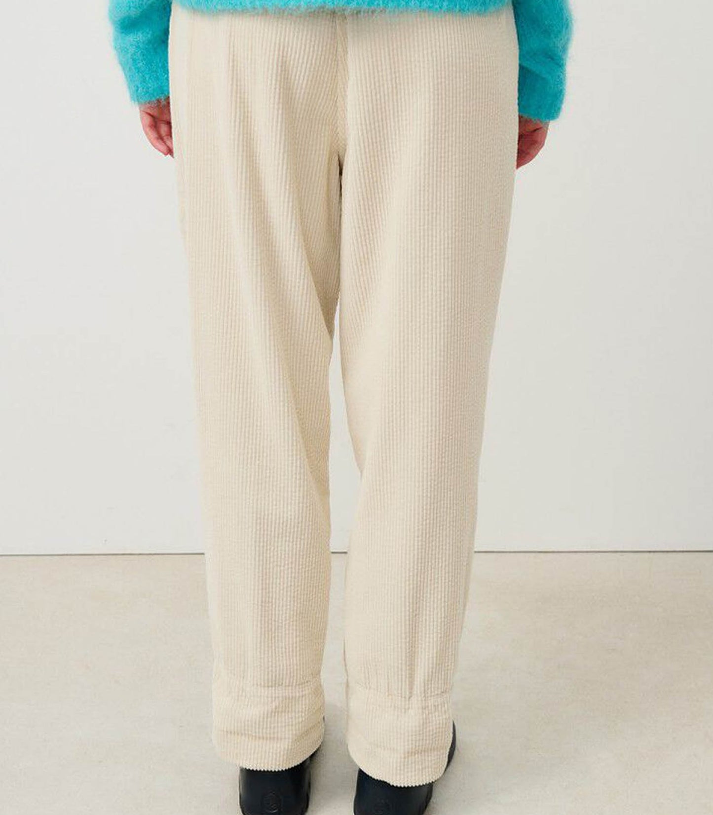 Pantalon en Velours Côtelé Padow Ecru Vintage