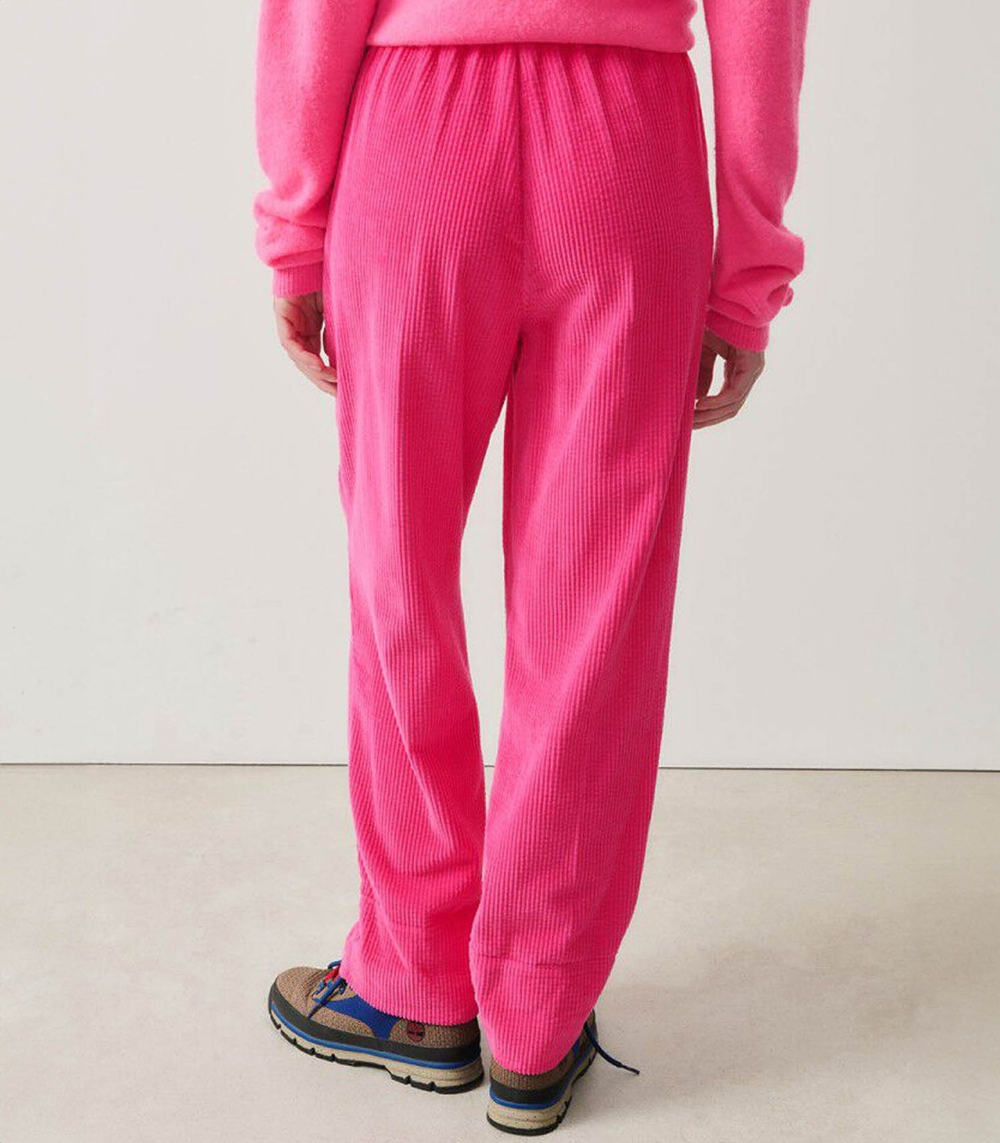 Pantalon en Velours Côtelé Padow Fuchsia Vintage