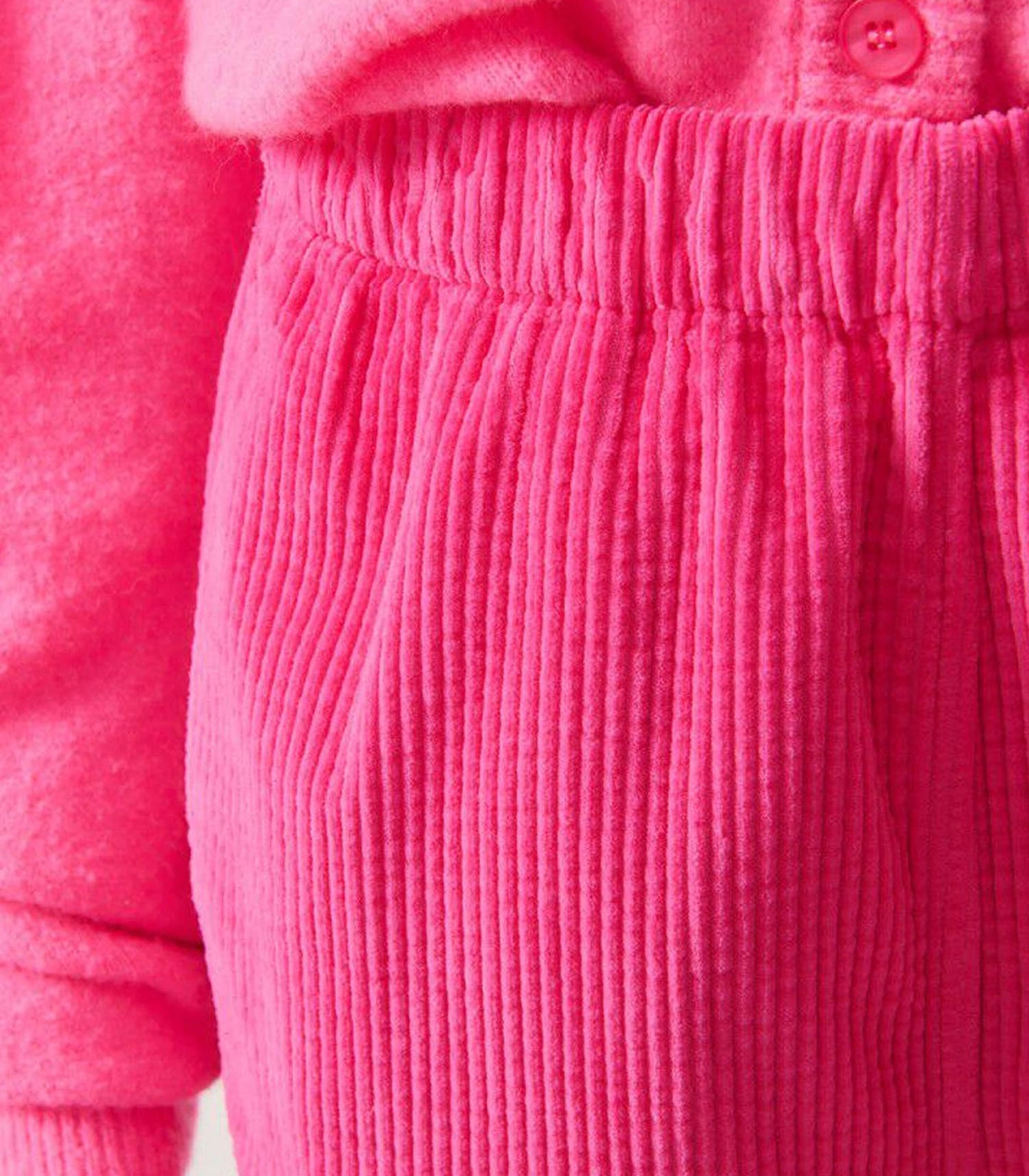 Pantalon en Velours Côtelé Padow Fuchsia Vintage