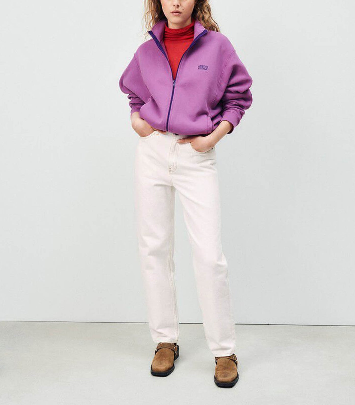 Sweat-shirt Zippé Izubird Rose Indien Vintage