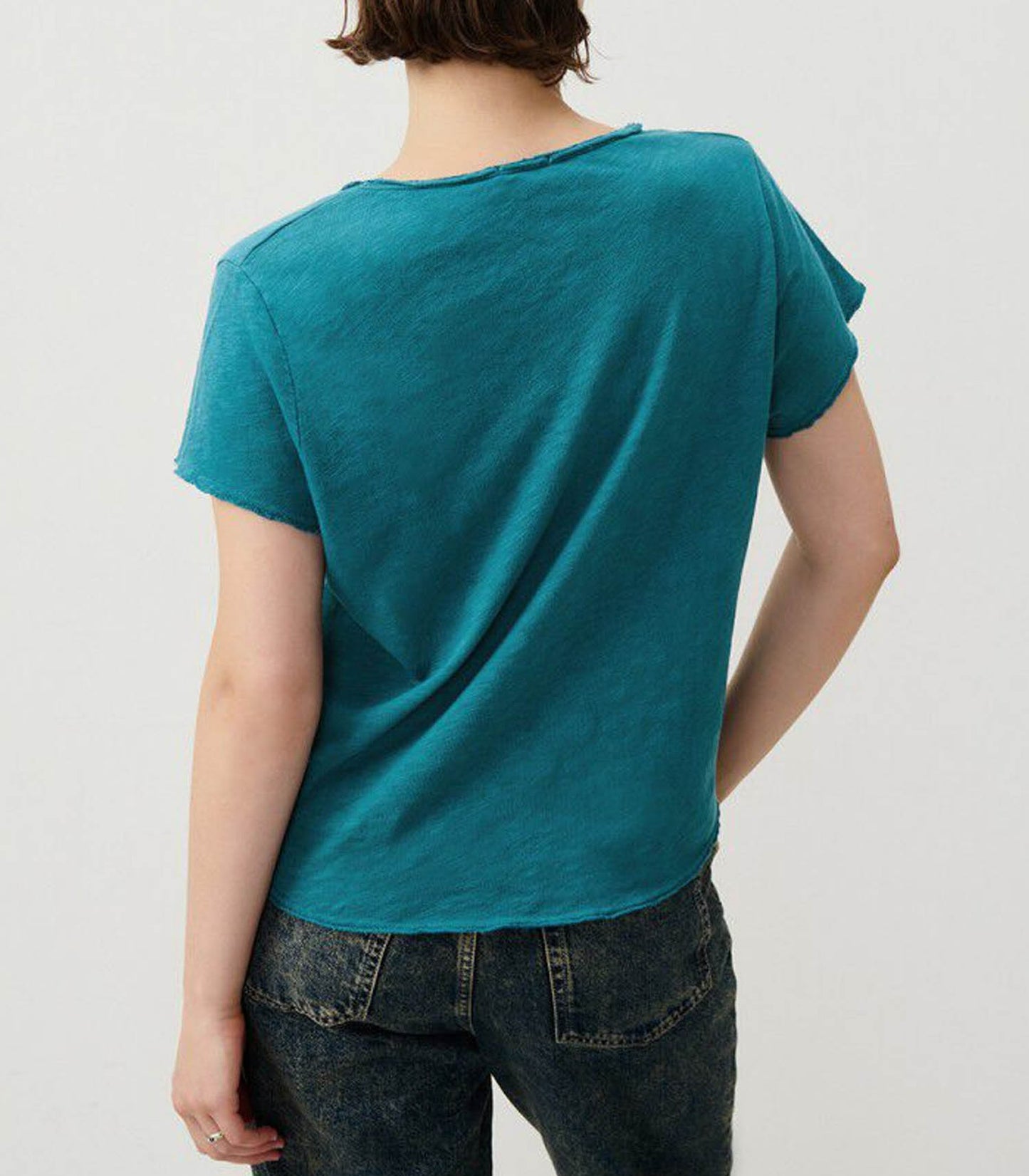Tee-shirt Sonoma manches courtes Col V Pétrole Vintage