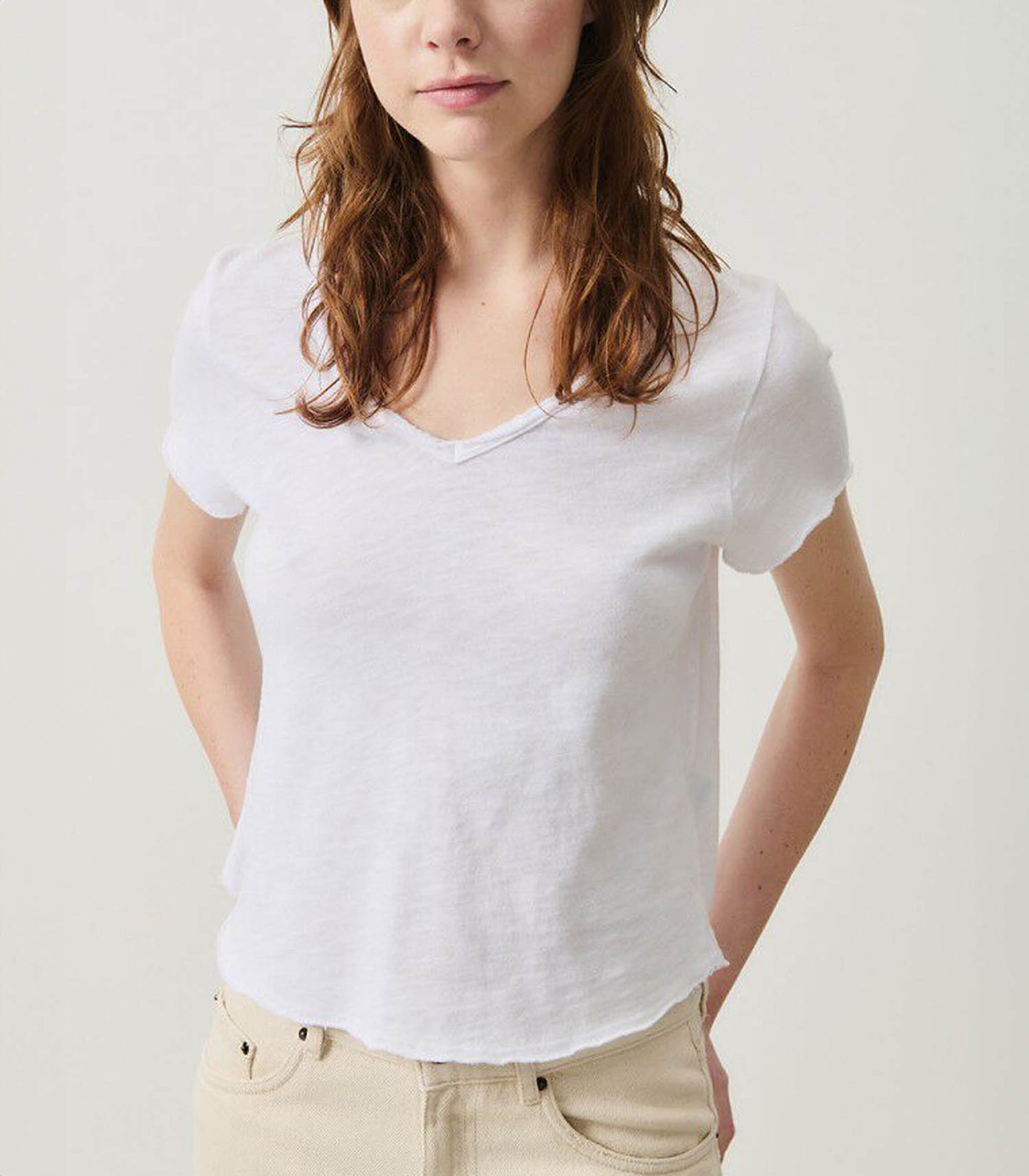 Tee-shirt Sonoma Manches Courtes Col V Blanc