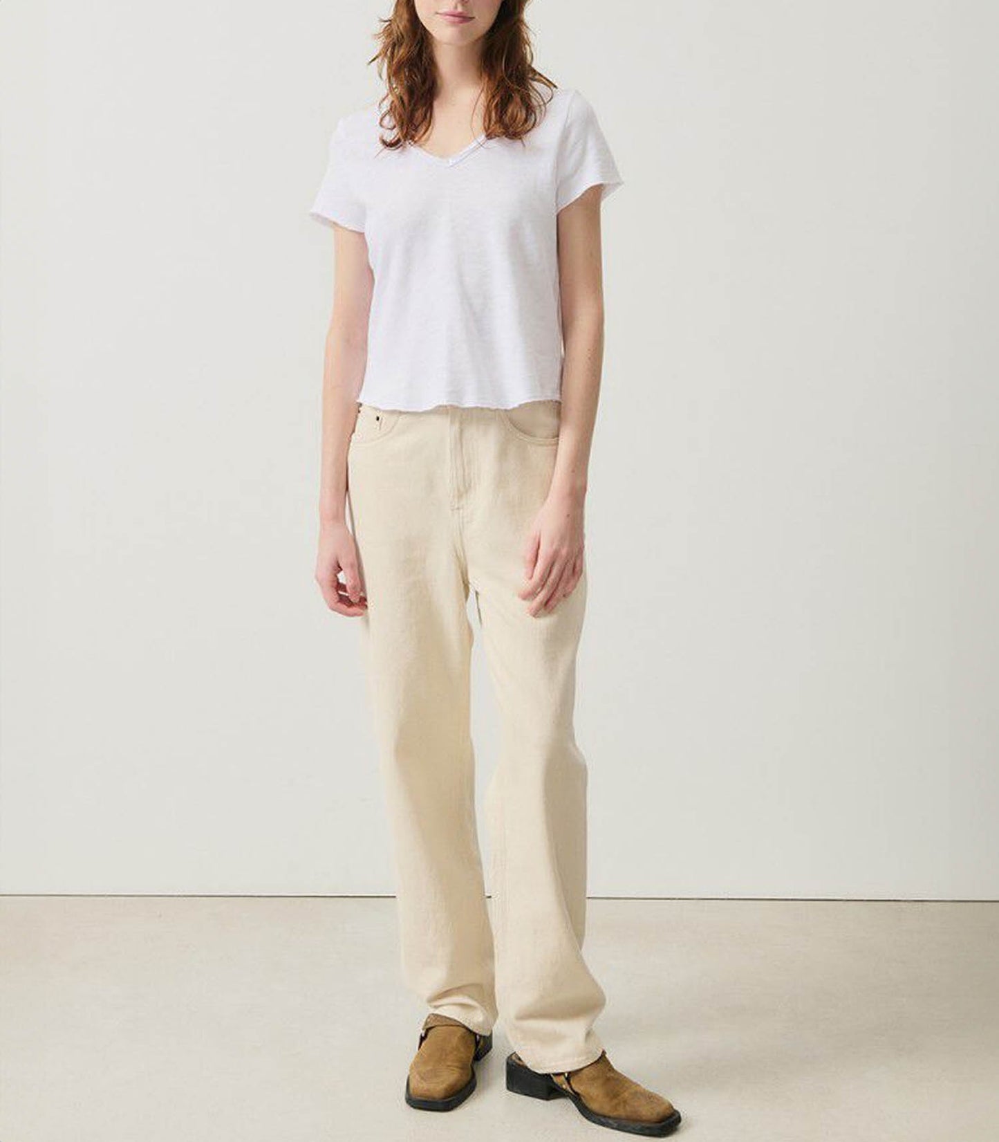 Tee-shirt Sonoma Manches Courtes Col V Blanc
