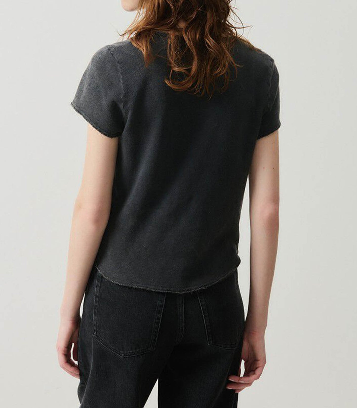 Tee-shirt Sonoma Manches Courtes Col V Noir Vintage