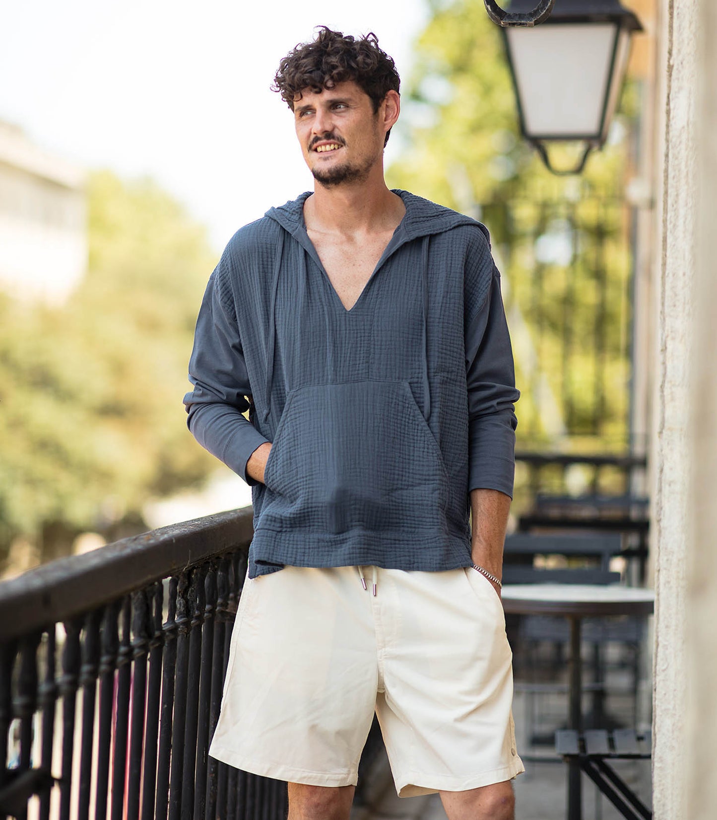 Sweat-shirt Jersey triple Gauze Blue Jean