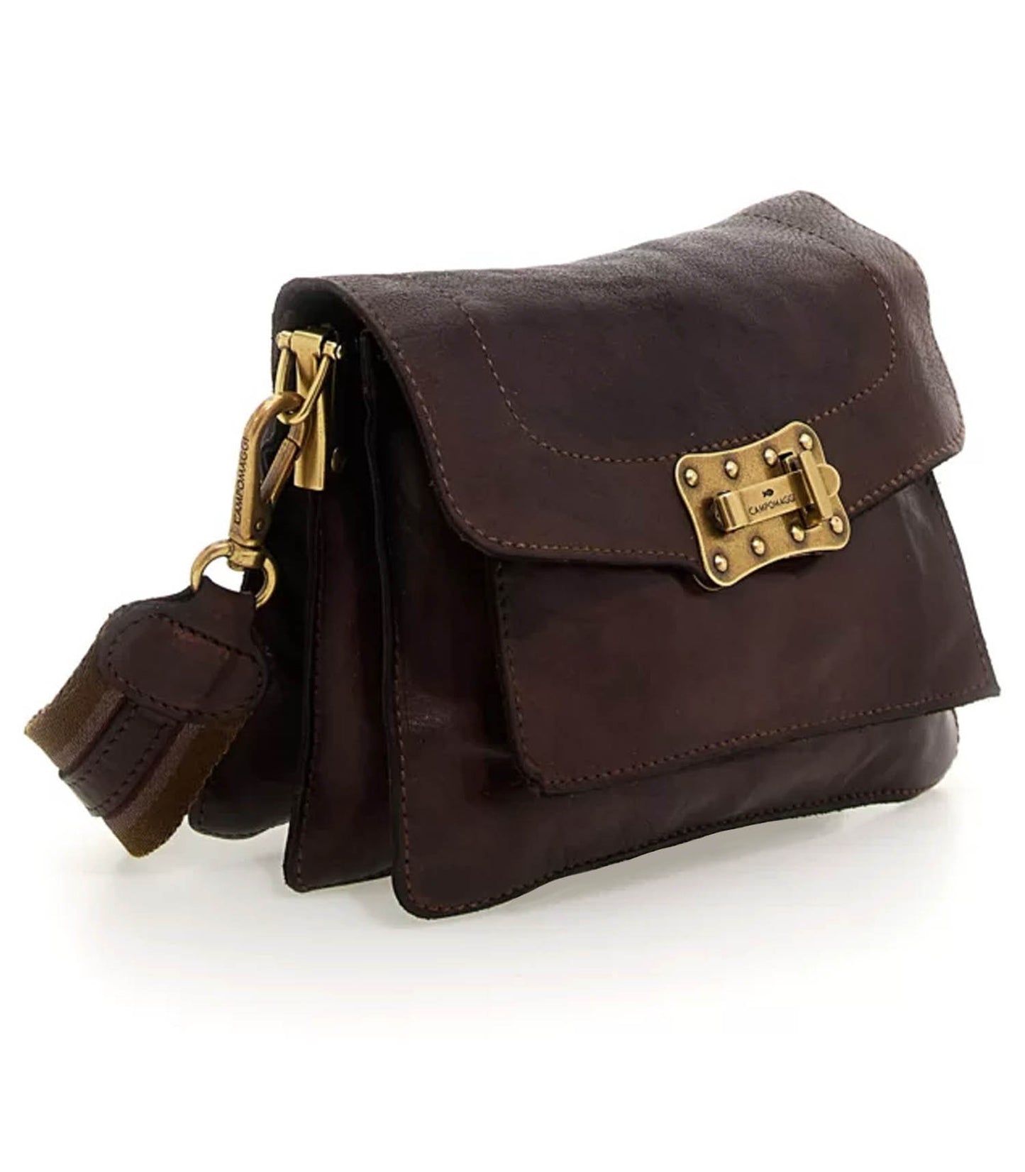 Sac bandoulière Agnese en cuir marron foncé