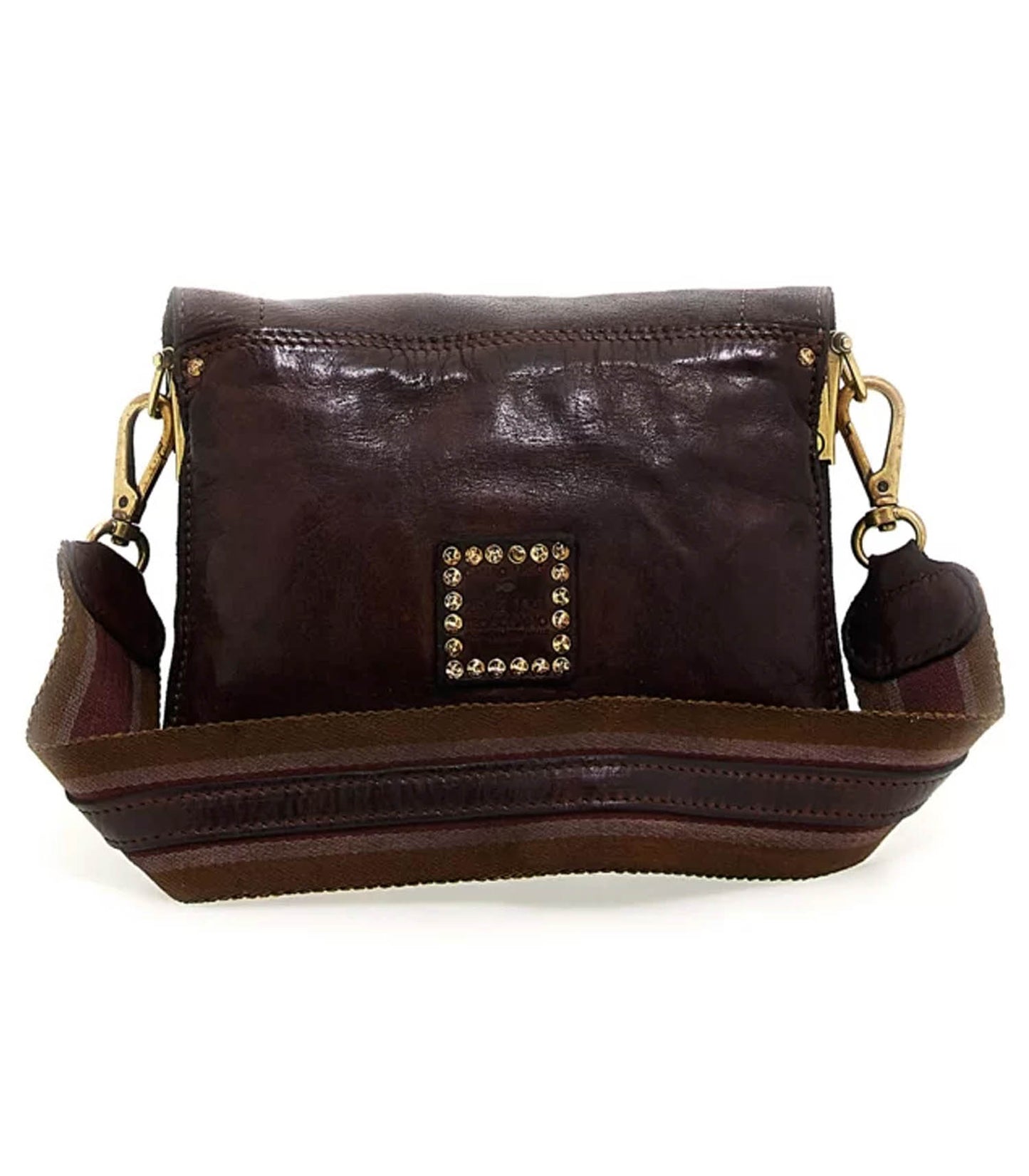 Sac bandoulière Agnese en cuir marron foncé
