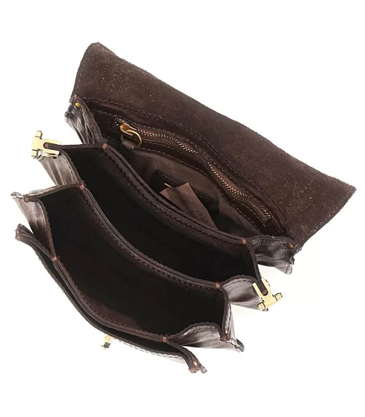 Sac bandoulière Agnese en cuir marron foncé