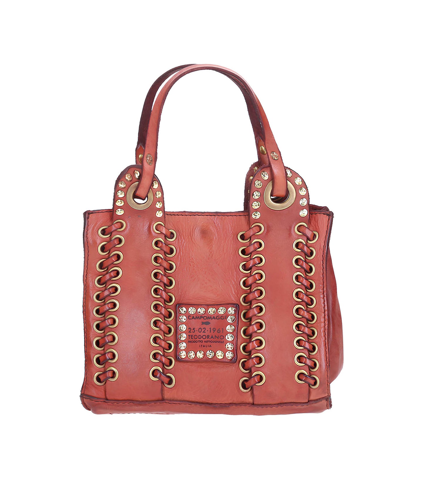 Sac Bandoulière Dalia en Cuir Tressé Rouille
