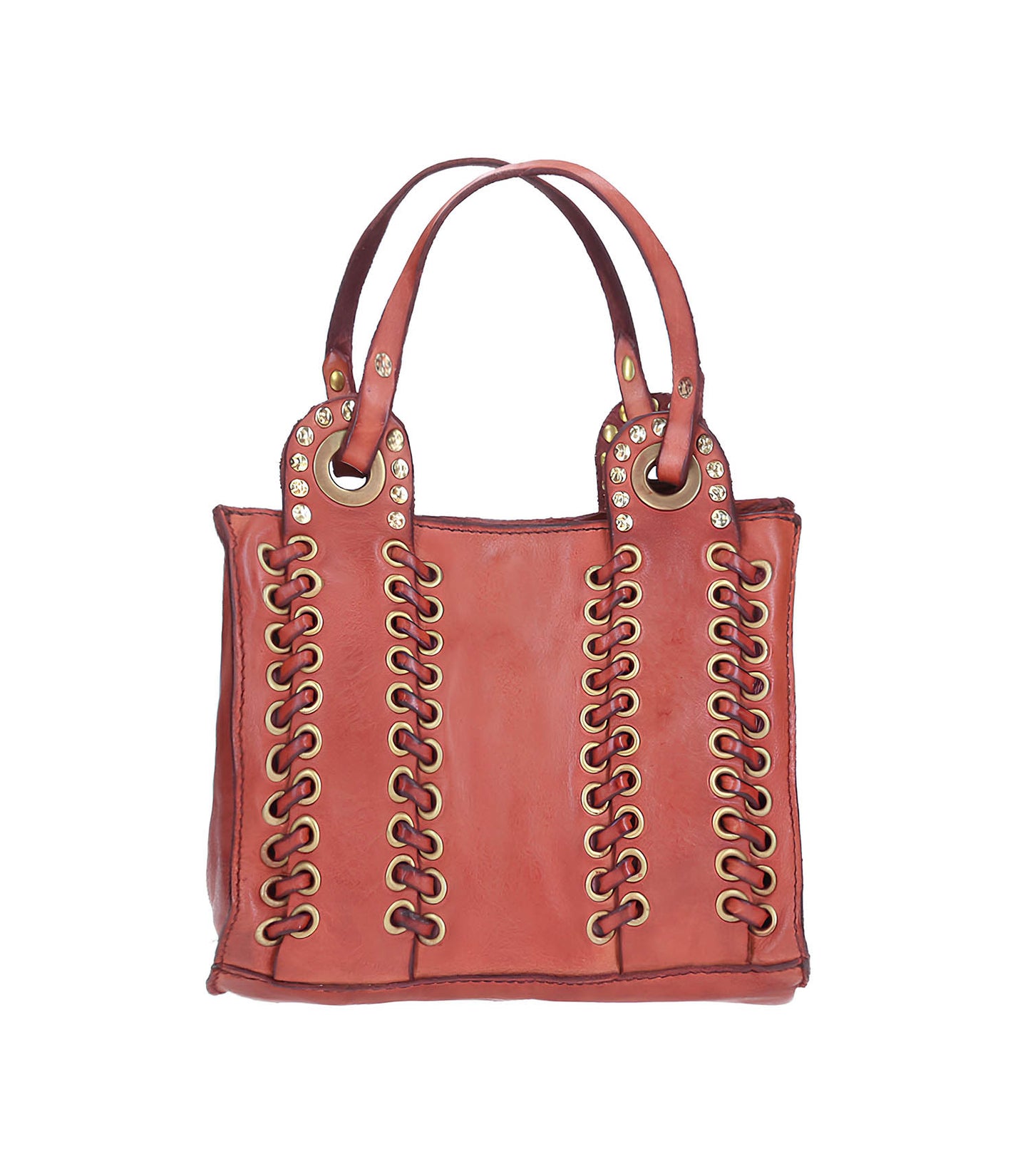Sac Bandoulière Dalia en Cuir Tressé Rouille