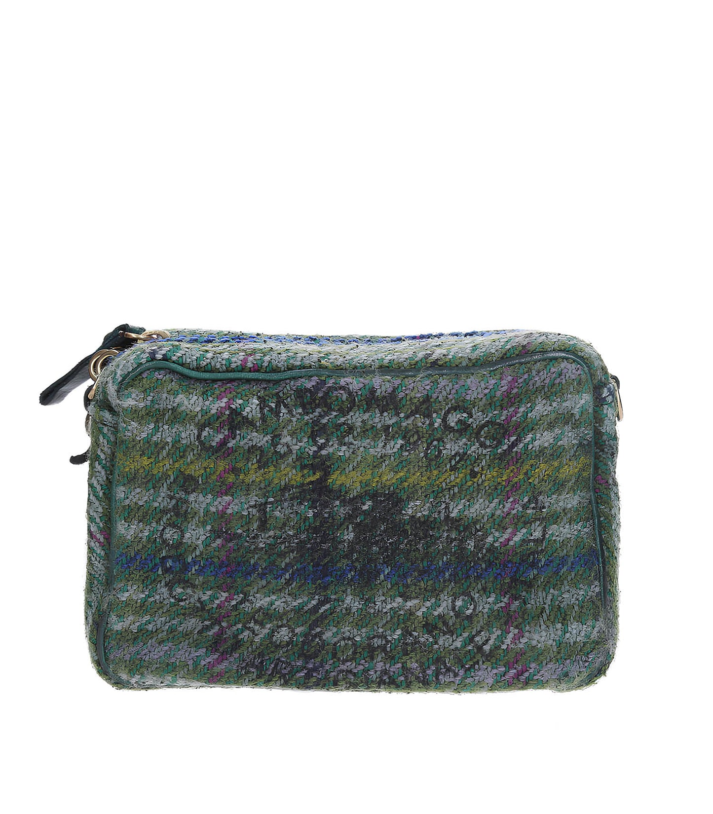 Mini Sac Bandoulière en Jacquard et Cuir Vert