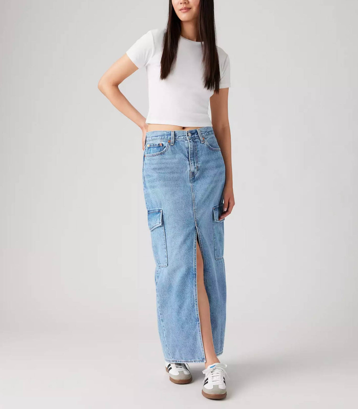 Jupe Longue en Jean Ankle Column Cargo Maximize the Moment