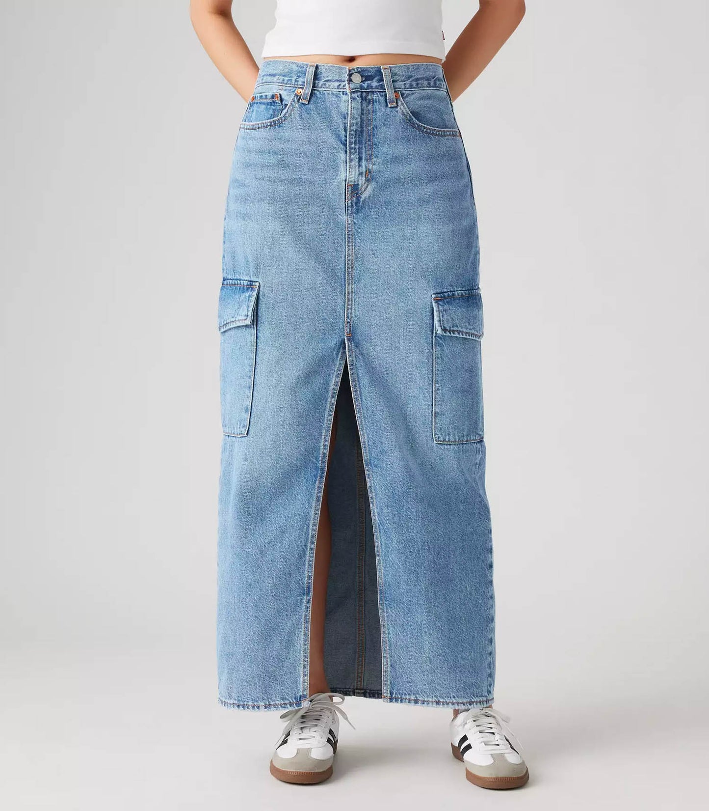 Jupe Longue en Jean Ankle Column Cargo Maximize the Moment