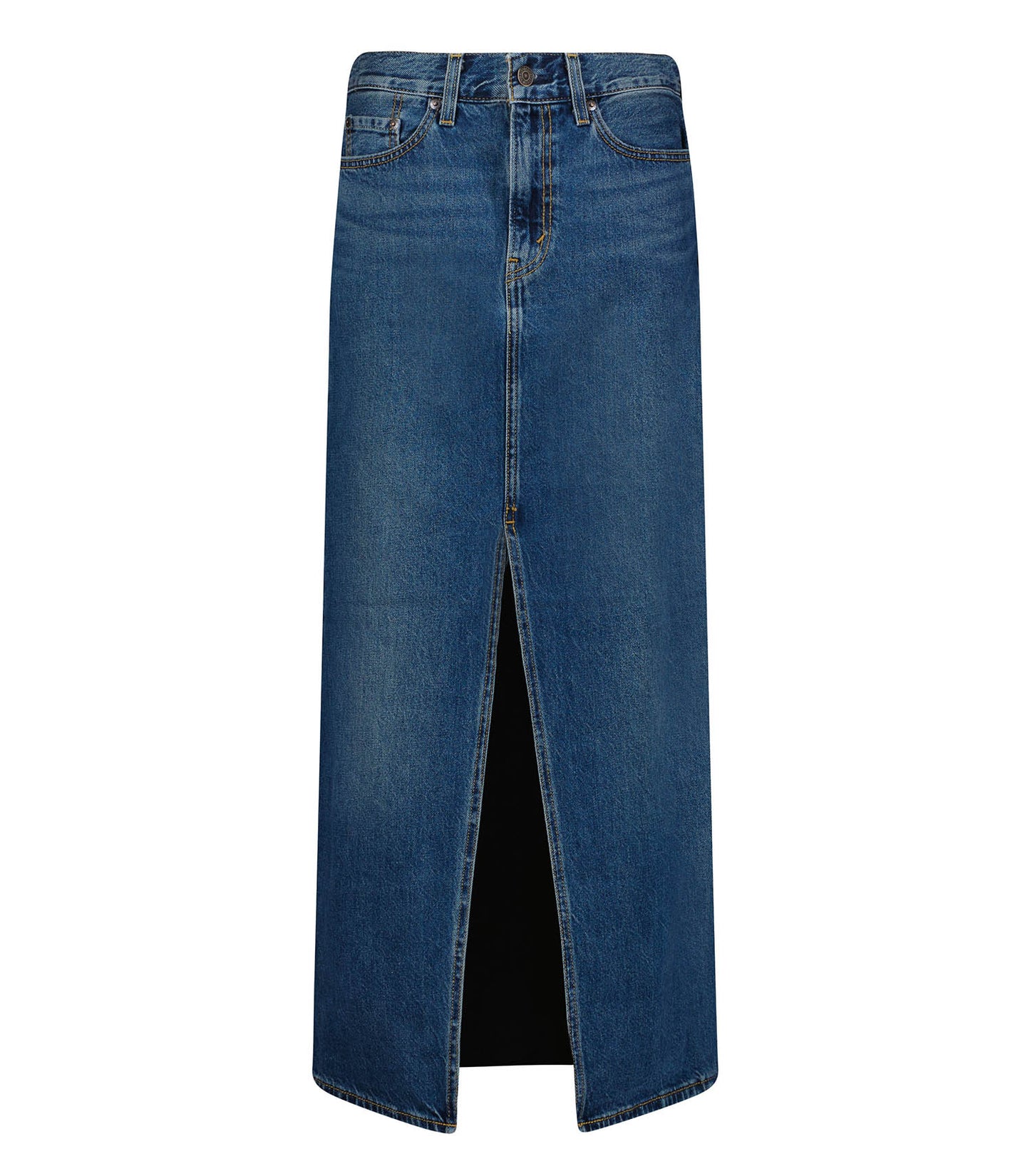 Jupe longue en Denim Ankle Column Wave Hello