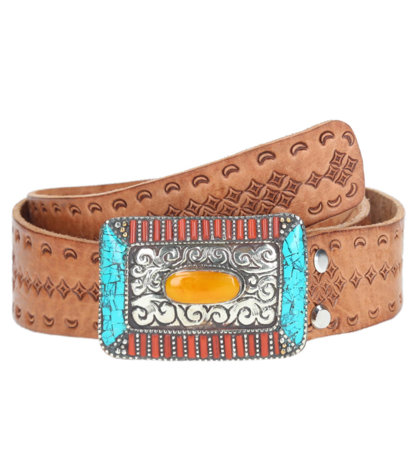 Ceinture Boucle Rectangulaire Pierres et Perles