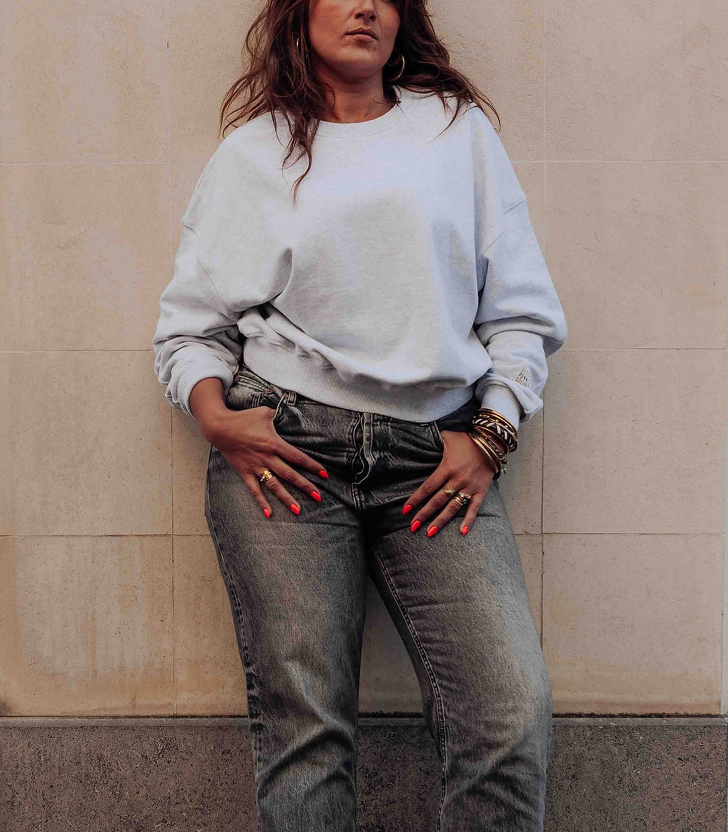 Sweat-shirt Babe Gris Chiné Clair