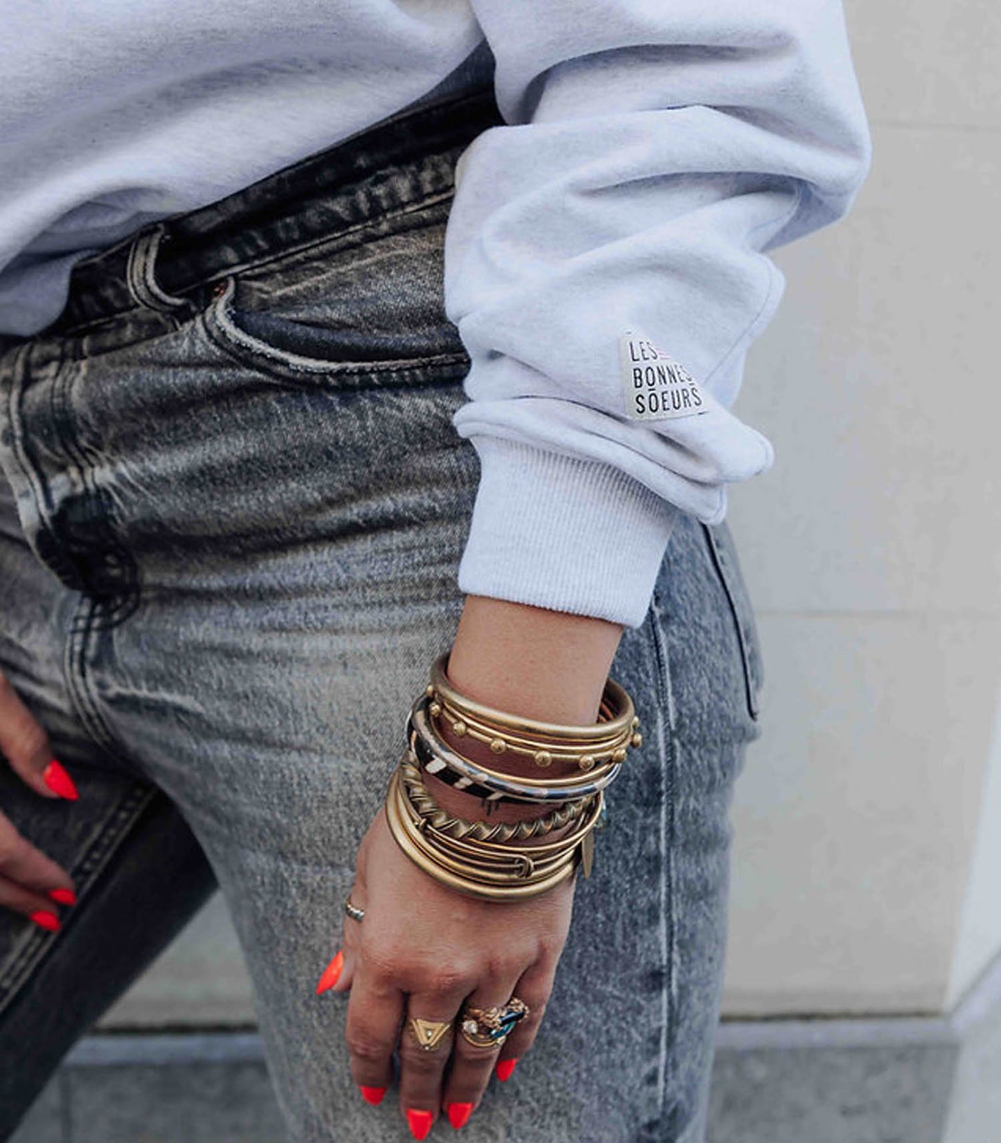 Sweat-shirt Babe Gris Chiné Clair