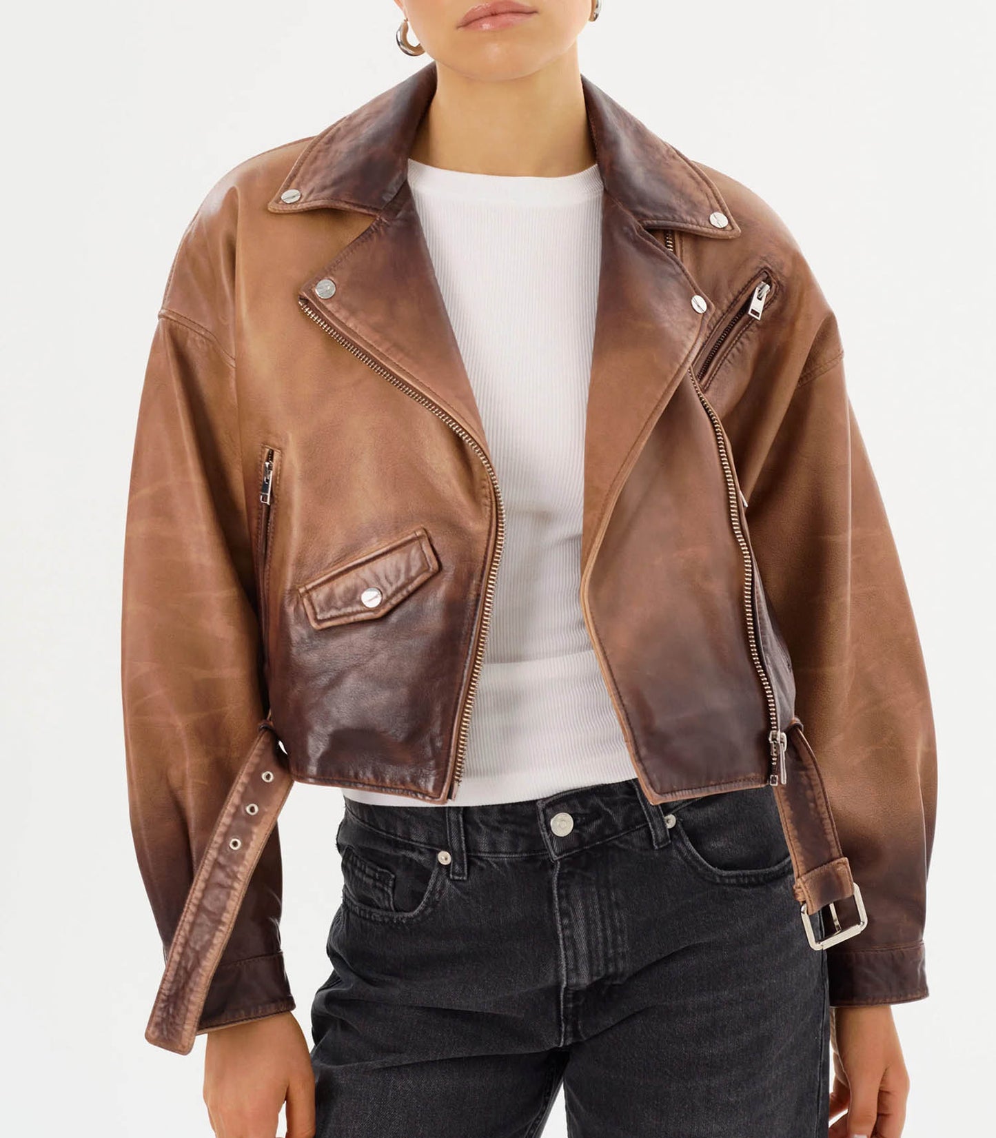 Perfecto en cuir Dylan Almond Shadow