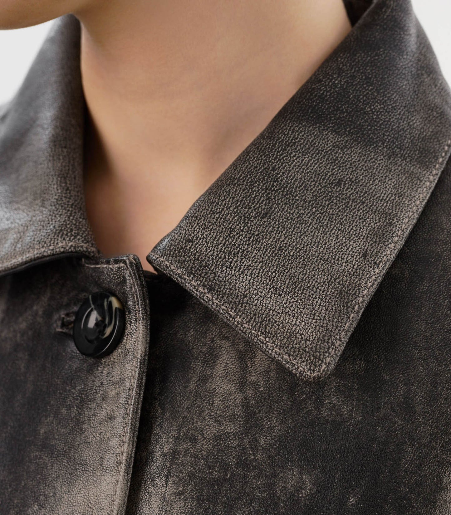 Veste en cuir Presley Fossil Grey