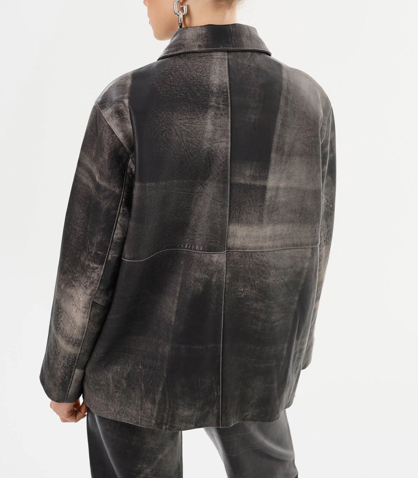 Veste en cuir Presley Fossil Grey