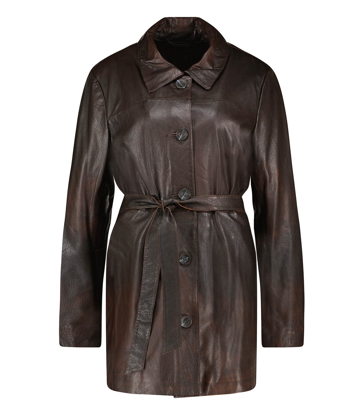 Trench en cuir Marlowe Rub Off Brown