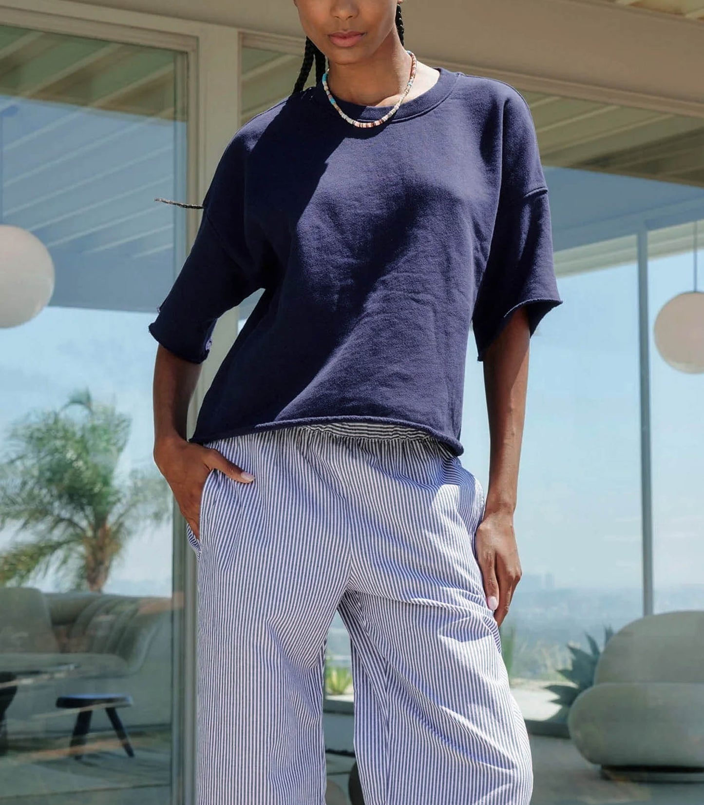 Sweat-shirt à Manches Courtes Romeo Navy