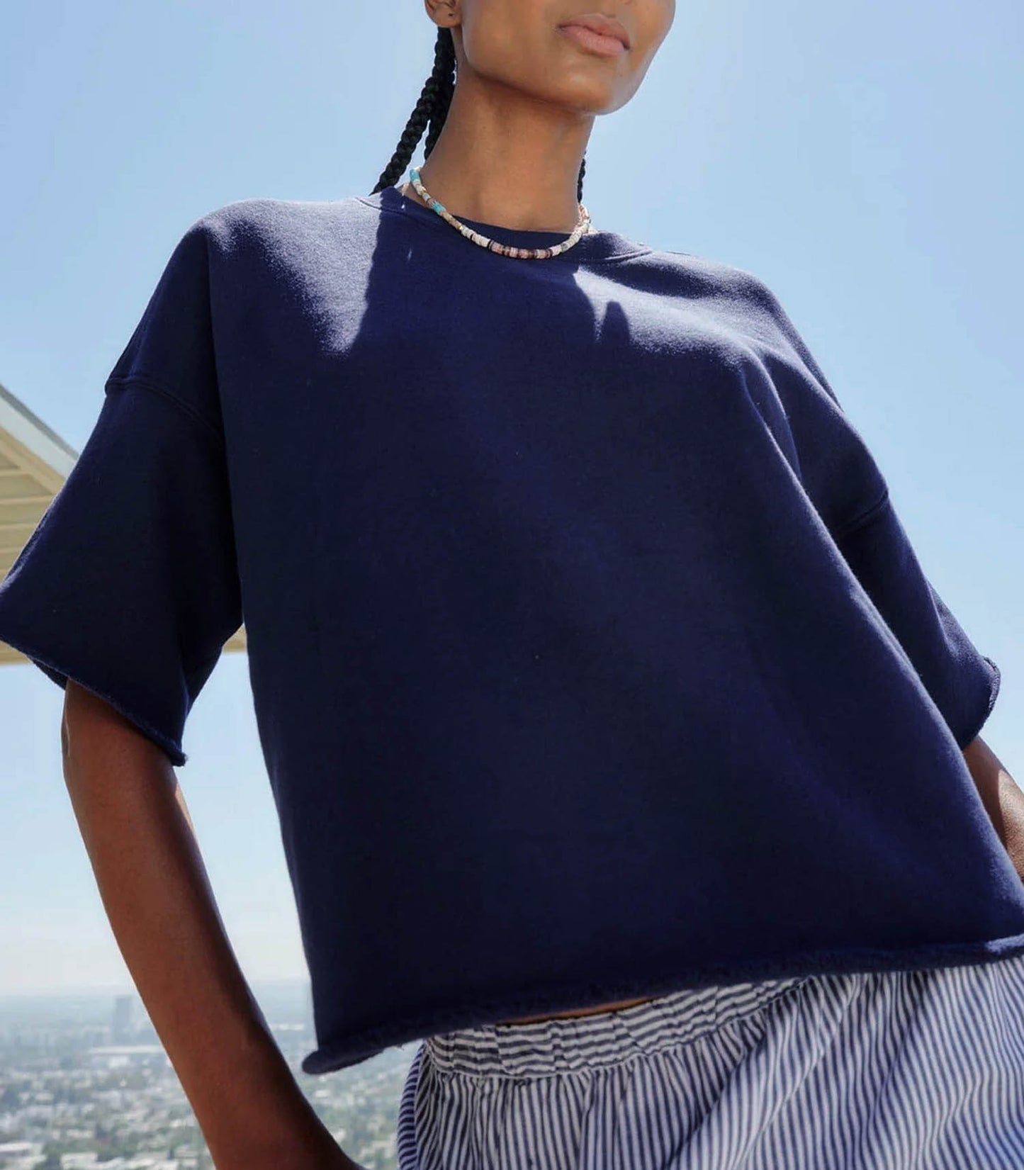 Sweat-shirt à Manches Courtes Romeo Navy