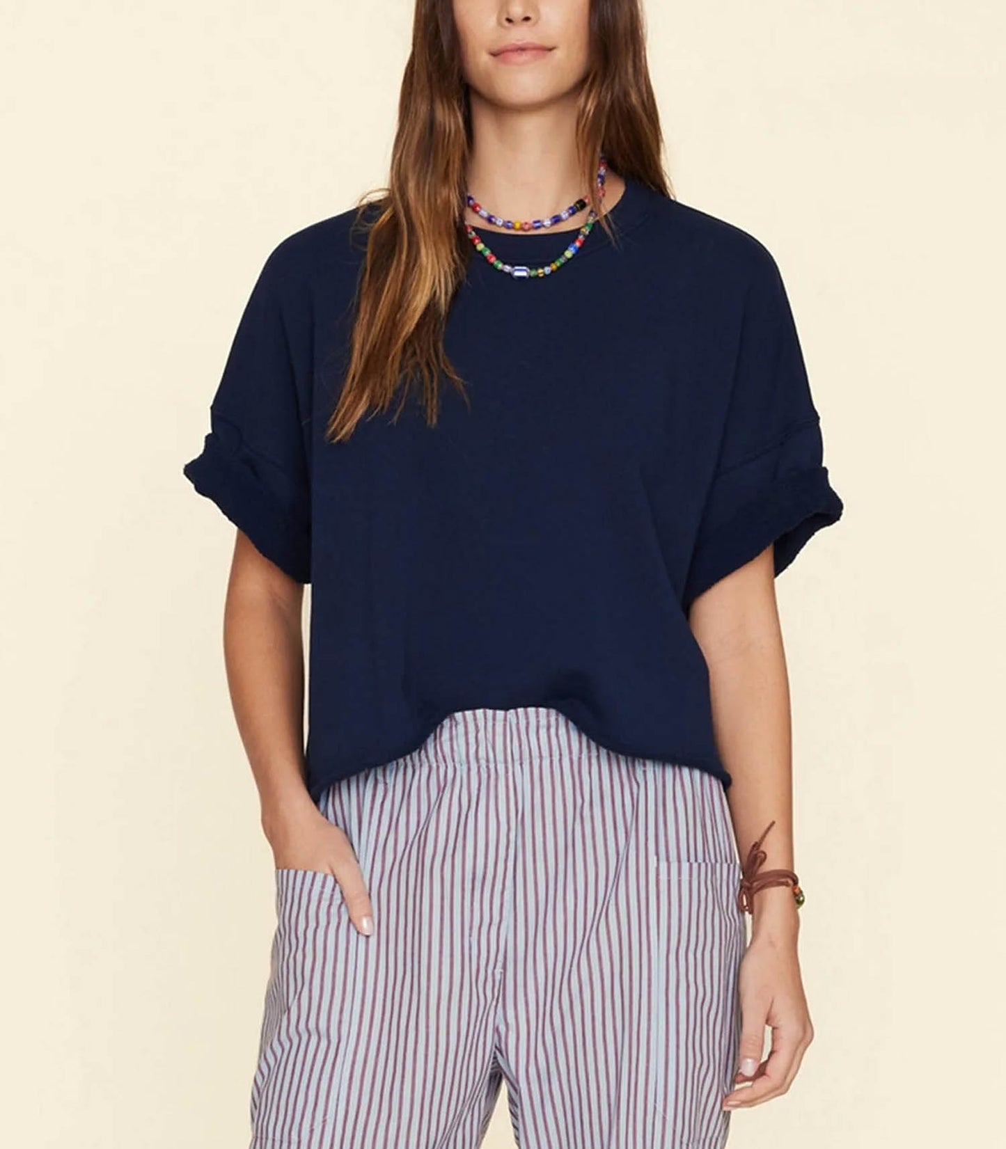 Sweat-shirt à Manches Courtes Romeo Navy