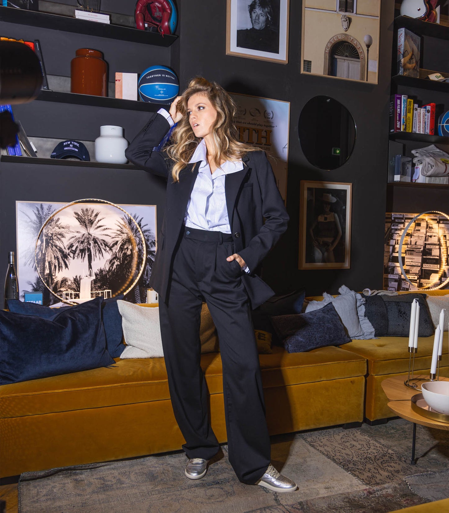 Pantalon à pinces Cesare Noir