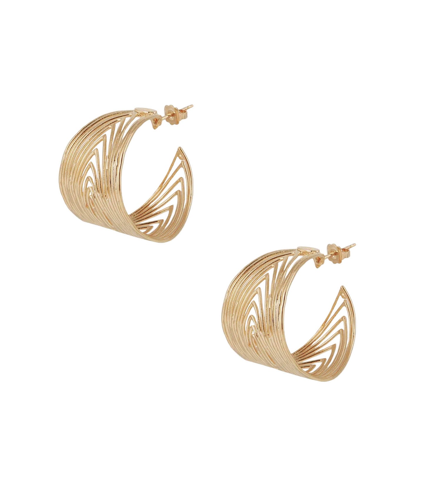 Boucles d'oreilles Créoles Wave dorées