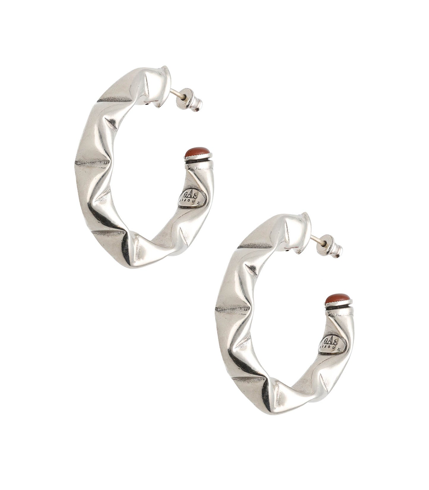 Boucles D'oreilles PM Moki Cabo Argent/Marron