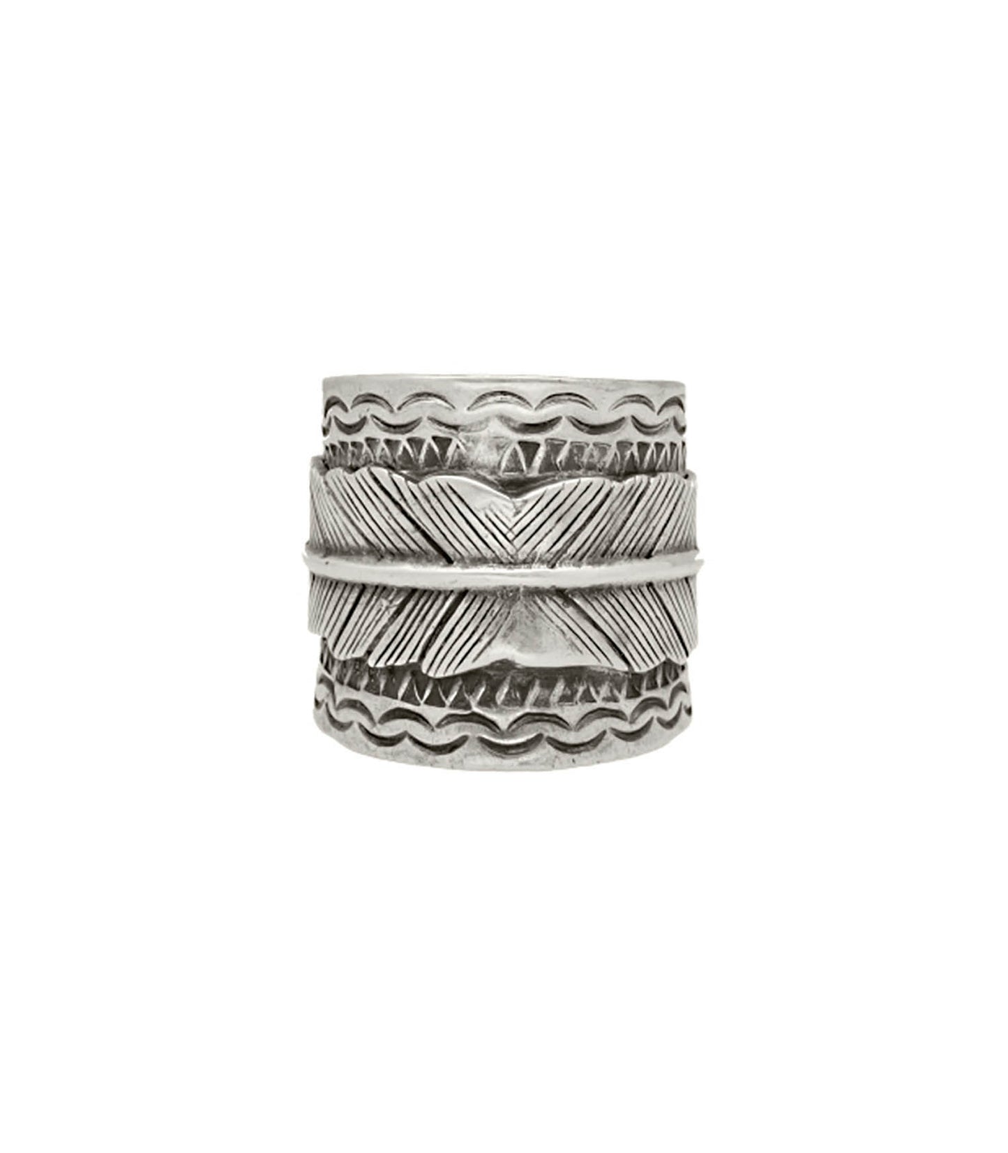 Bague Cancun Penna grand modèle argentée