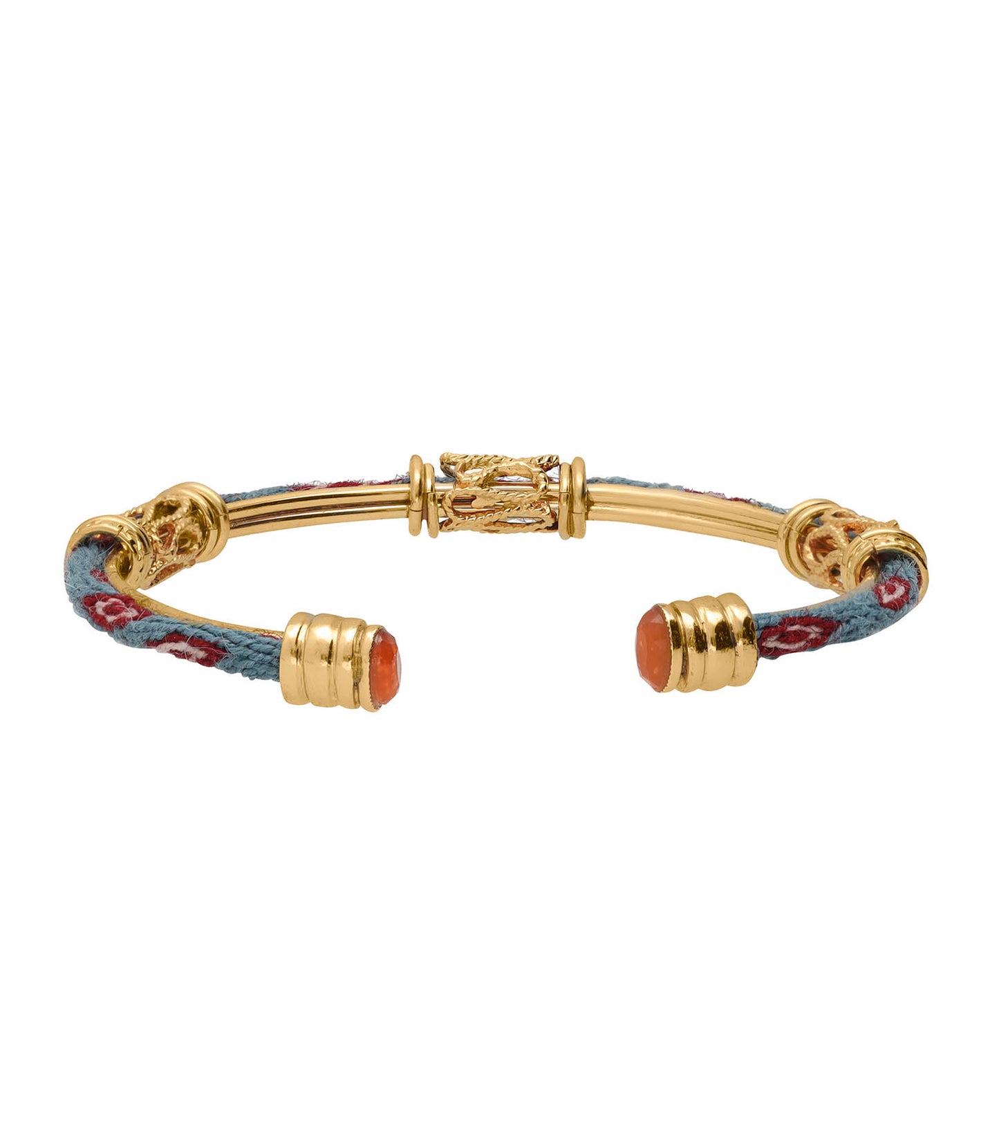 Bracelet jonc Lima cabochons doré Bleu